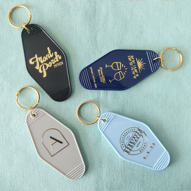 Custom Gold Foil Vintage Hotel/Motel Key Tag 