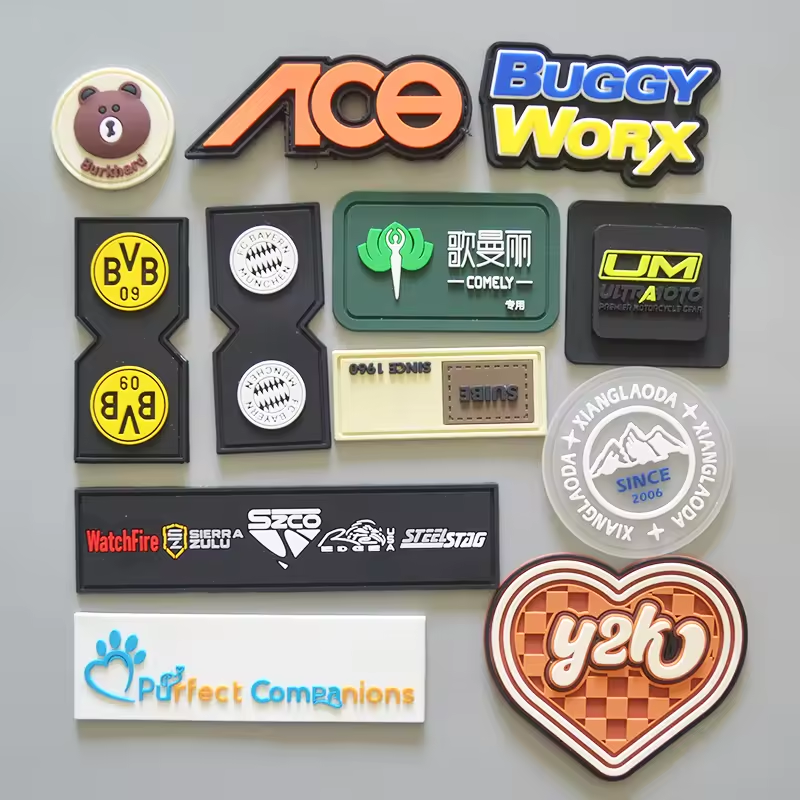 Eco-friendly Custom Silicone Logo 3D Soft PVC Patch Clothes Garment Embossed Rubber Patches