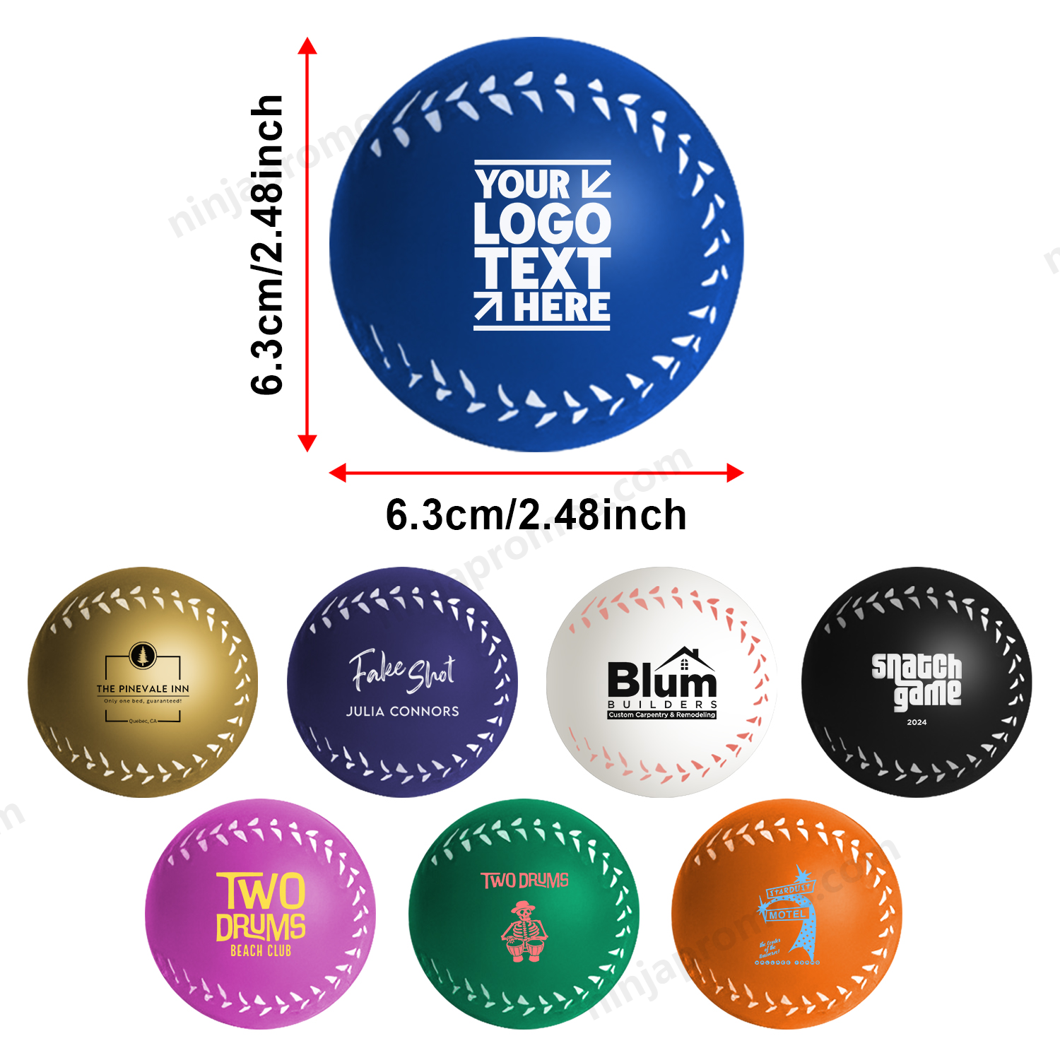 Custom Logo Baseball Stress Balls Personalized Relievers For Giveaways