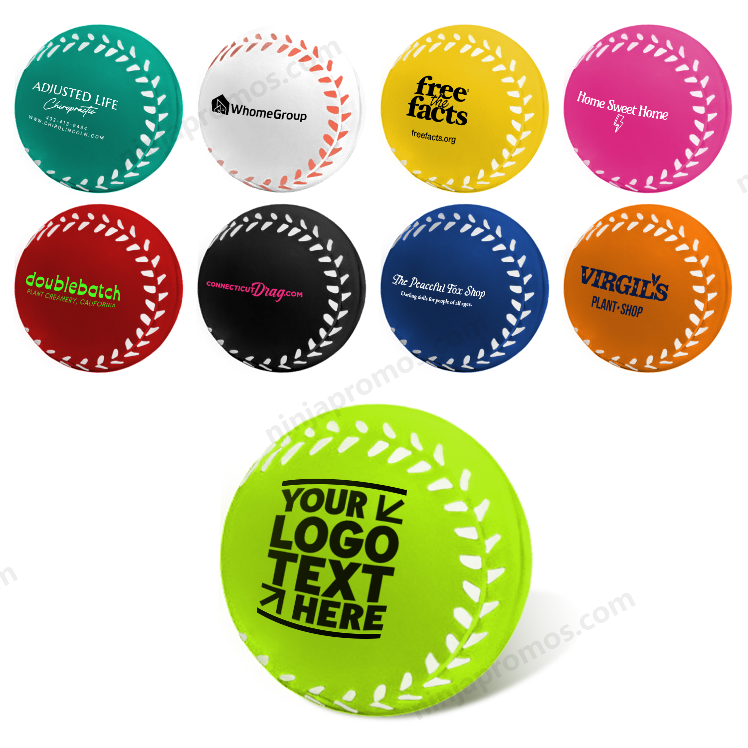 Custom Logo Baseball Stress Balls Personalized Relievers For Giveaways