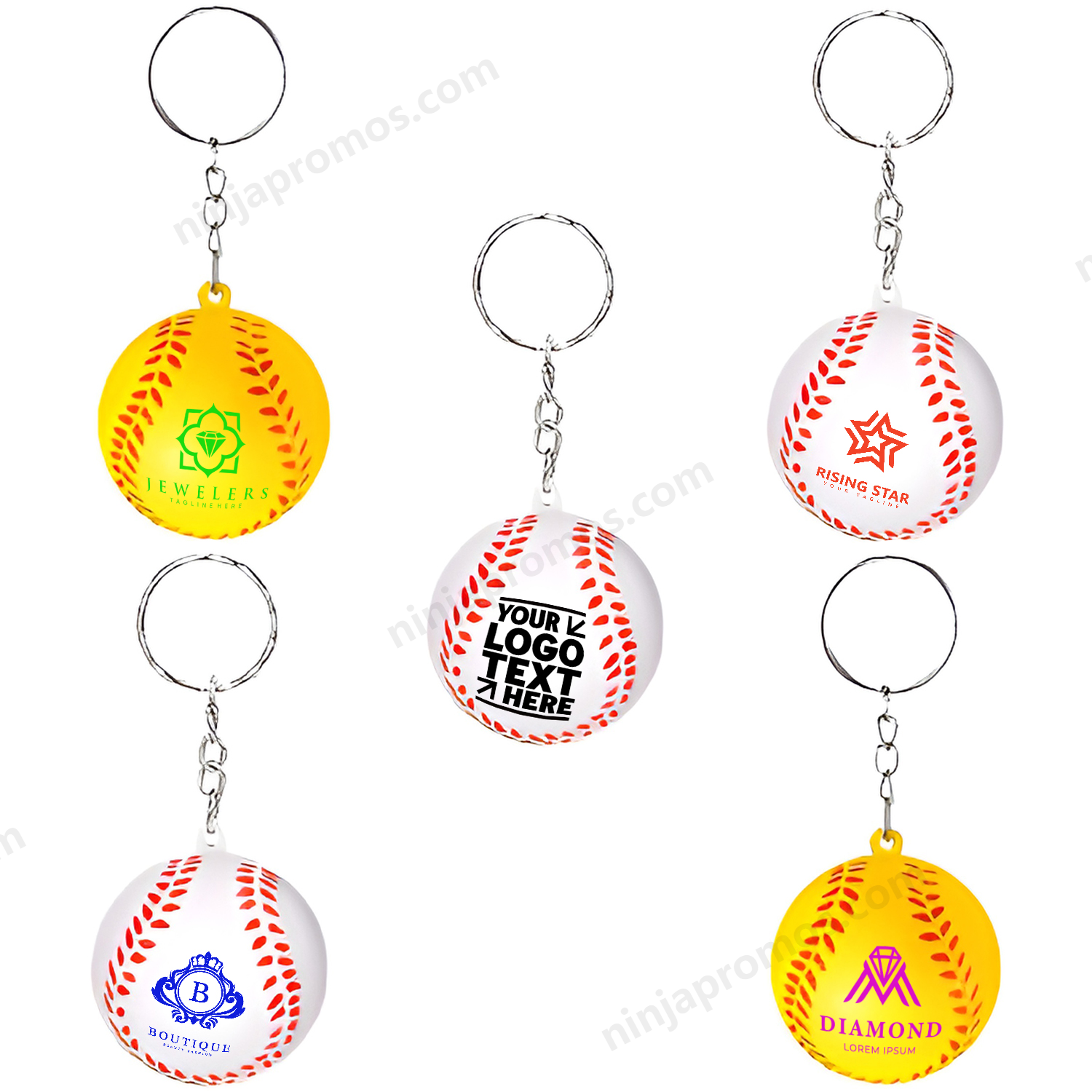 Custom Sports Ball Keychain Soccer Baseball Stress Reliever 
