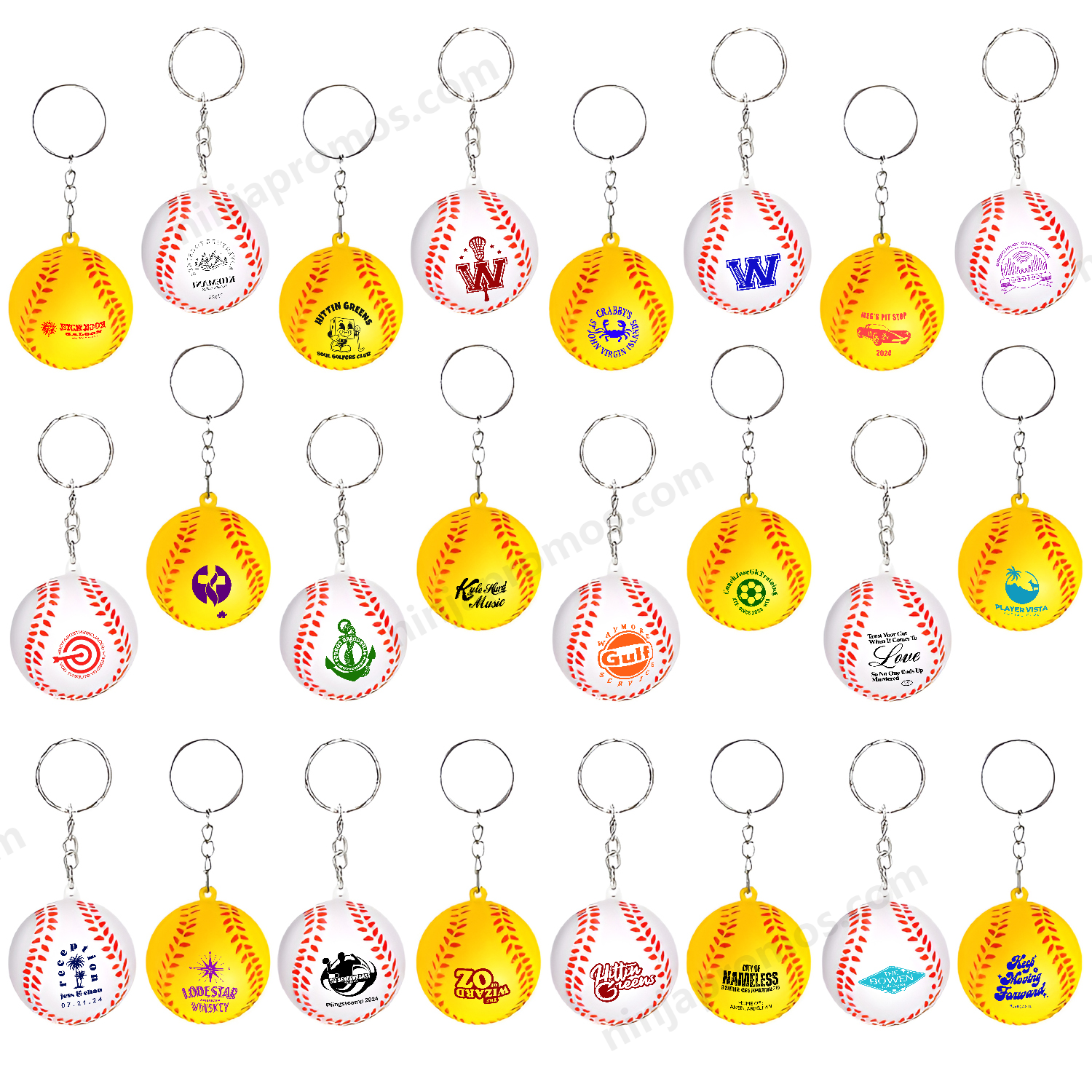 Custom Sports Ball Keychain Soccer Baseball Stress Reliever 