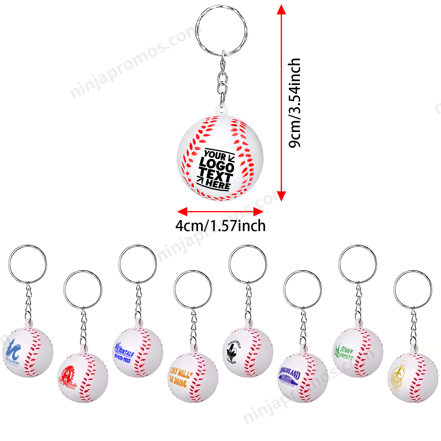 Custom Sports Ball Keychain Soccer Baseball Stress Reliever 