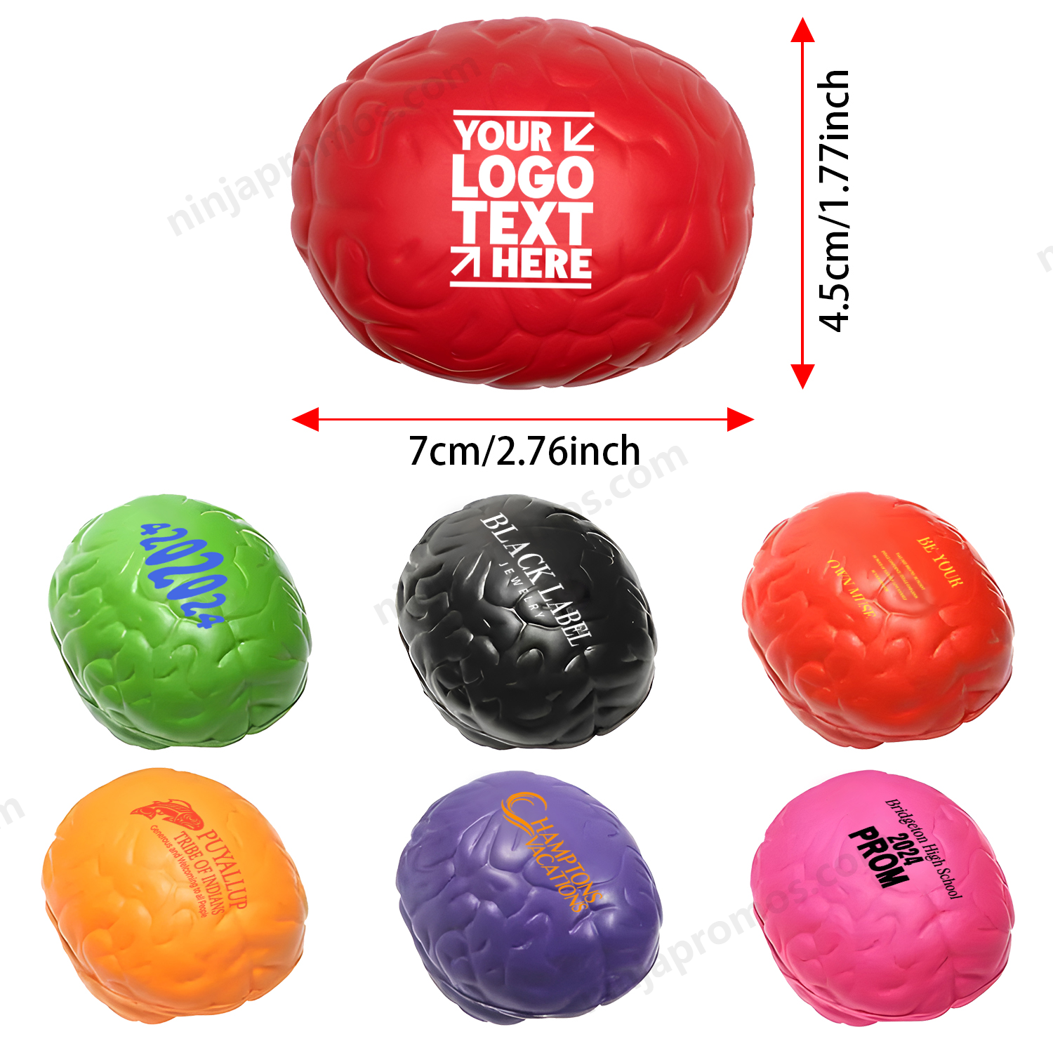 Custom Brain Shaped Stress Balls with Logo Promotional Giant Brain Reliever