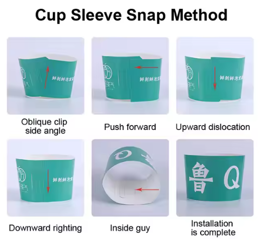 Custom Corrugated Paper Cup Sleeve Recycled Coffee Hot Cup Sleeves