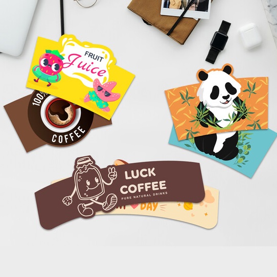 Custom Corrugated Paper Cup Sleeve Recycled Coffee Hot Cup Sleeves