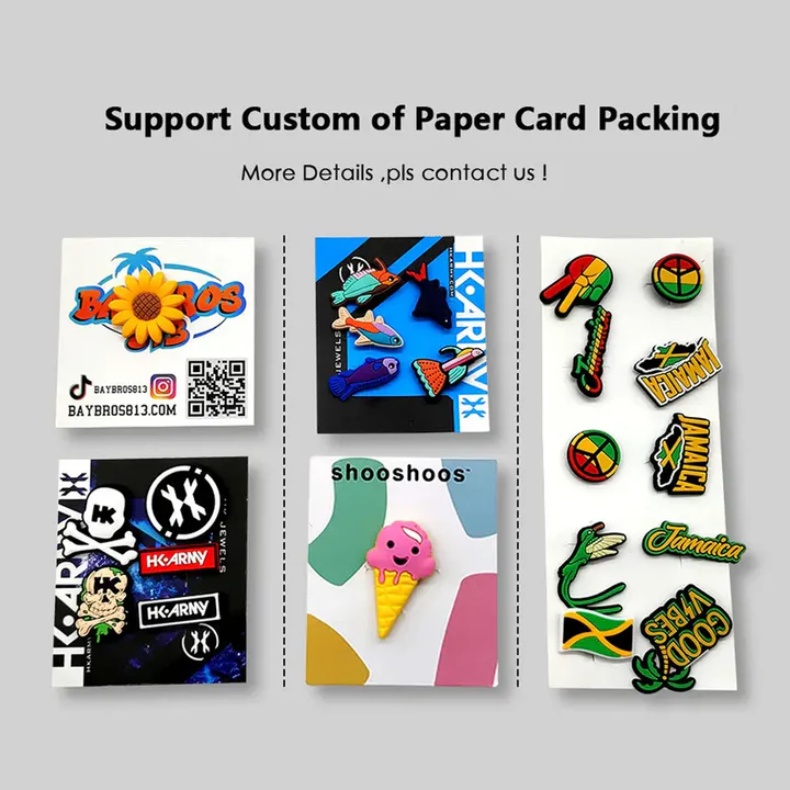 Bulk Custom Logo 2D Die Cut PVC Croc Jibbitz Slide Sandal Shoe Charms