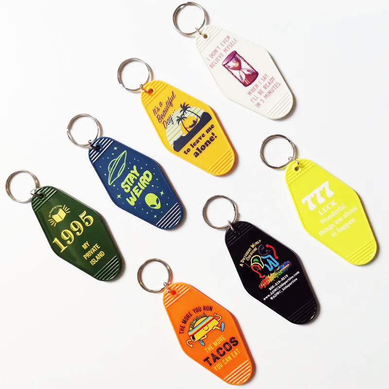 LOW MOQ Custom Plastic Keychain Hotel Key Tags