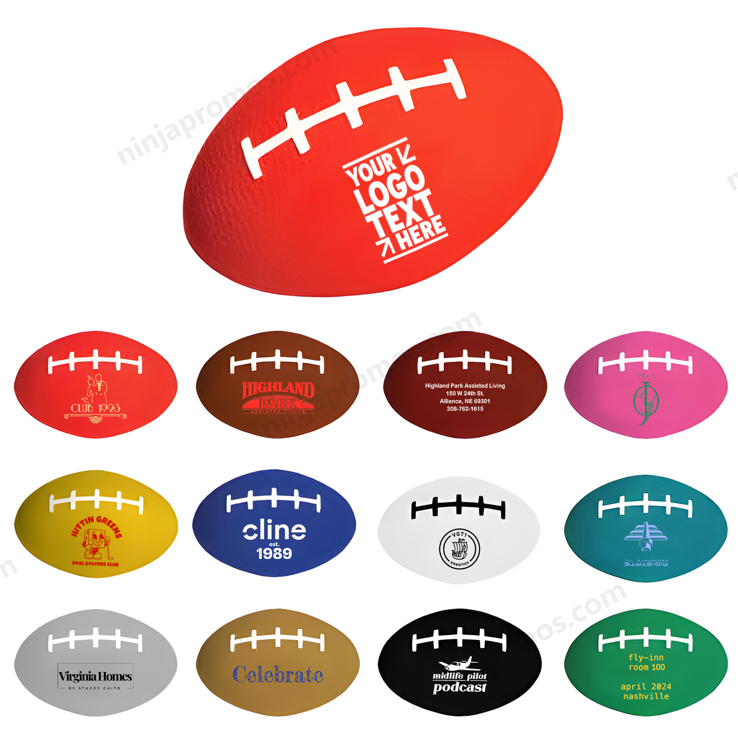 Custom Logo Sports Stress Balls Promotional Football Stress Reliever