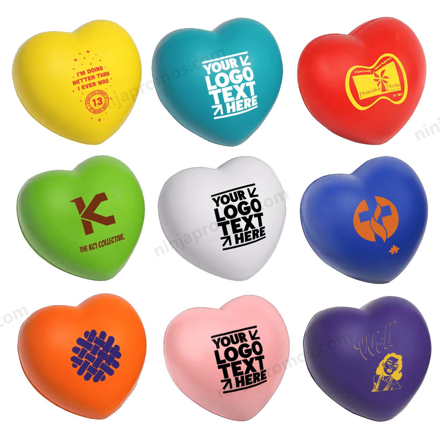 Wholesale Custom Logo PU Foam Stress Ball Heart Stress Reliever For Love
