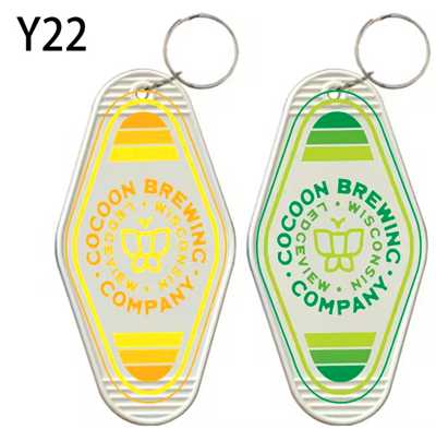 Custom Vintage Keychains Logo With Outlines Print