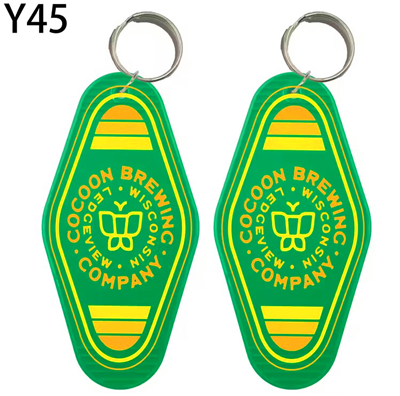 Custom Vintage Keychains Logo With Outlines Print