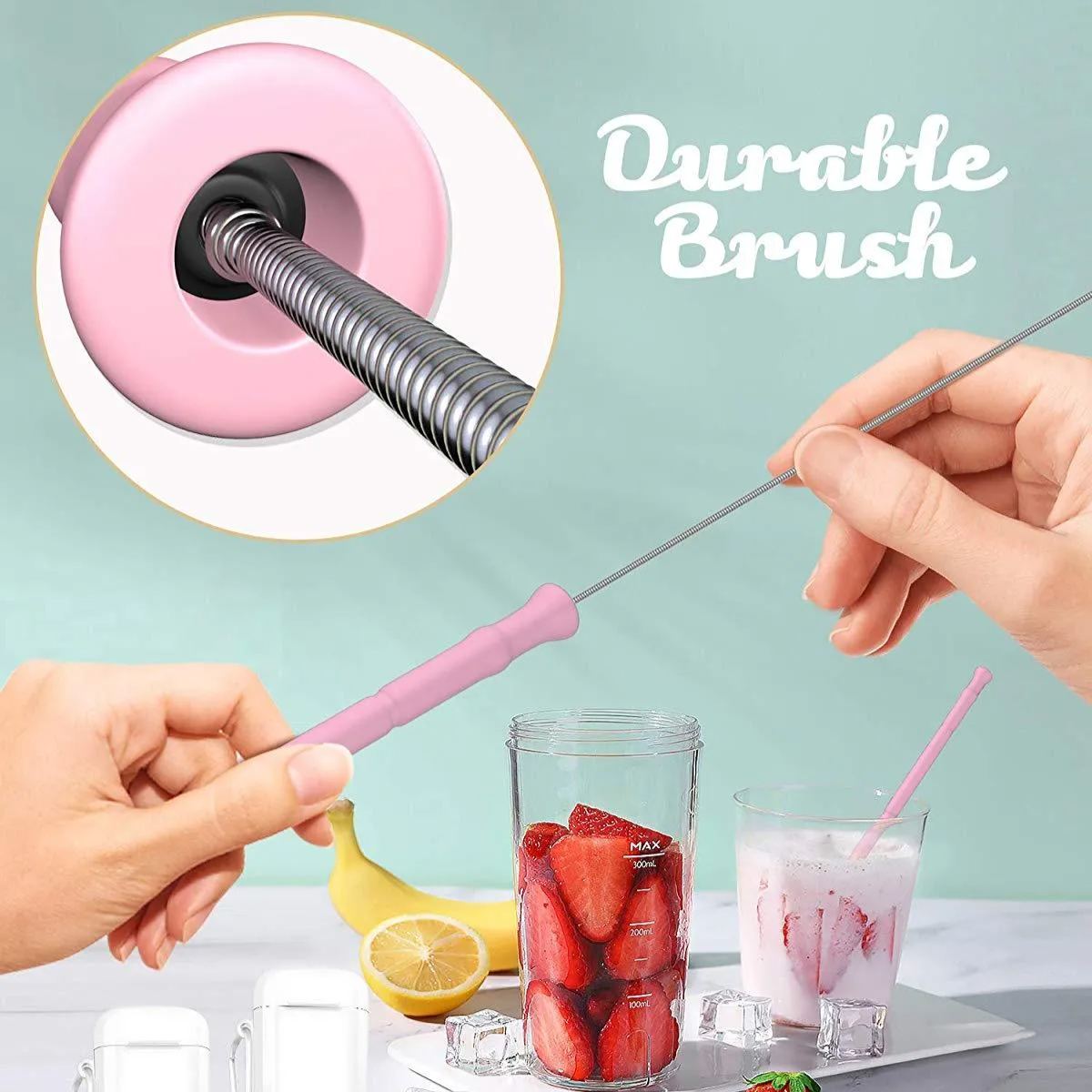 Wholesale Collapsible Silicone Straws Reusable Drinking Straw with Portable Case and Brush