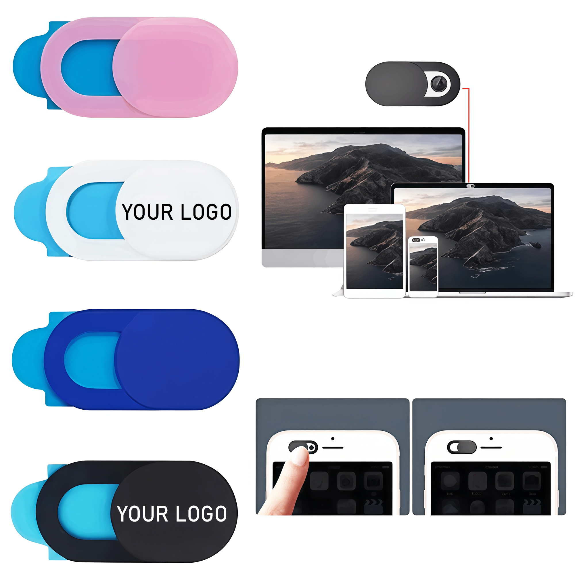 Custom Printed Webcam Cover Slide for Laptop Ultra Thin Camera Privacy Cover for Phone, Mac