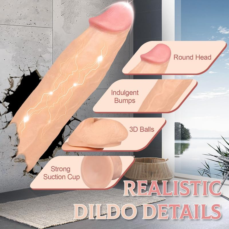 12 inch Realistic Adult Dildo Beginners Handsfree Dildo for Women Y141