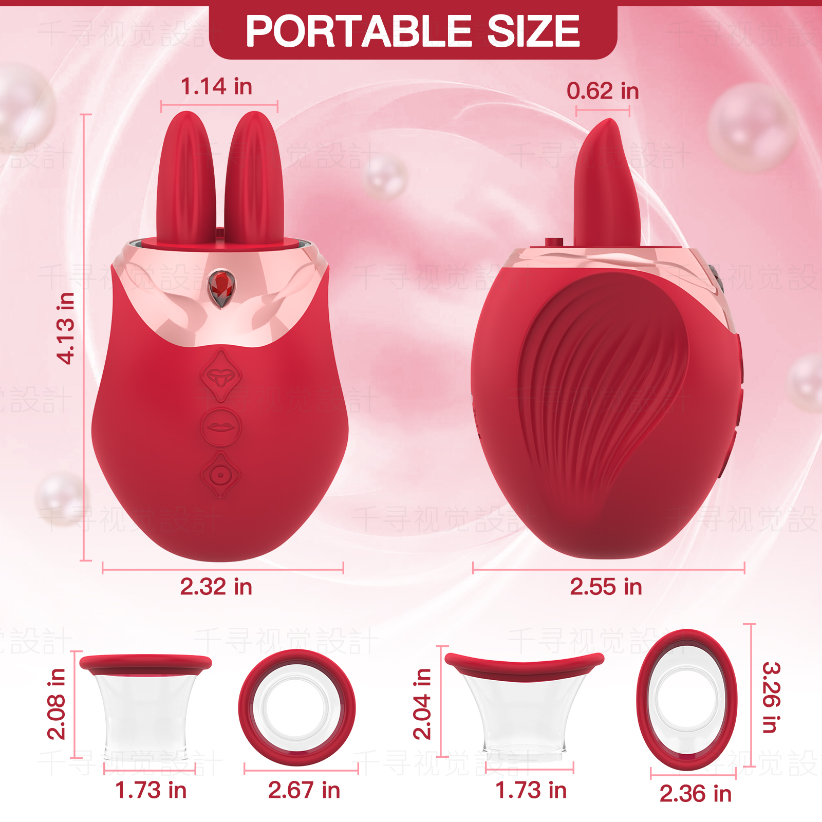 Head Sex Tounge for Licking Nipple Suckers for Women Pleasure Sex（Red）Y189