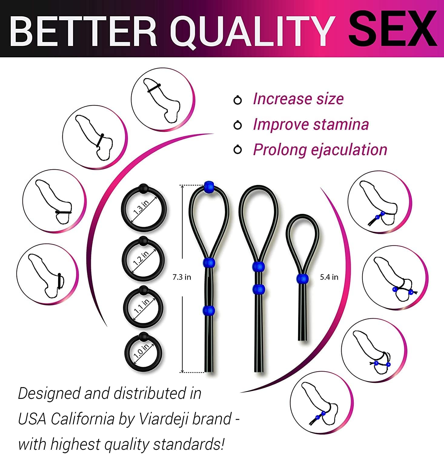 Men's Penis Rings, Adult Sex Toys, Men's Erection Rings Best Sellers Multi-Frequency Vibrating Penis Rings Waterproof Toys Y168