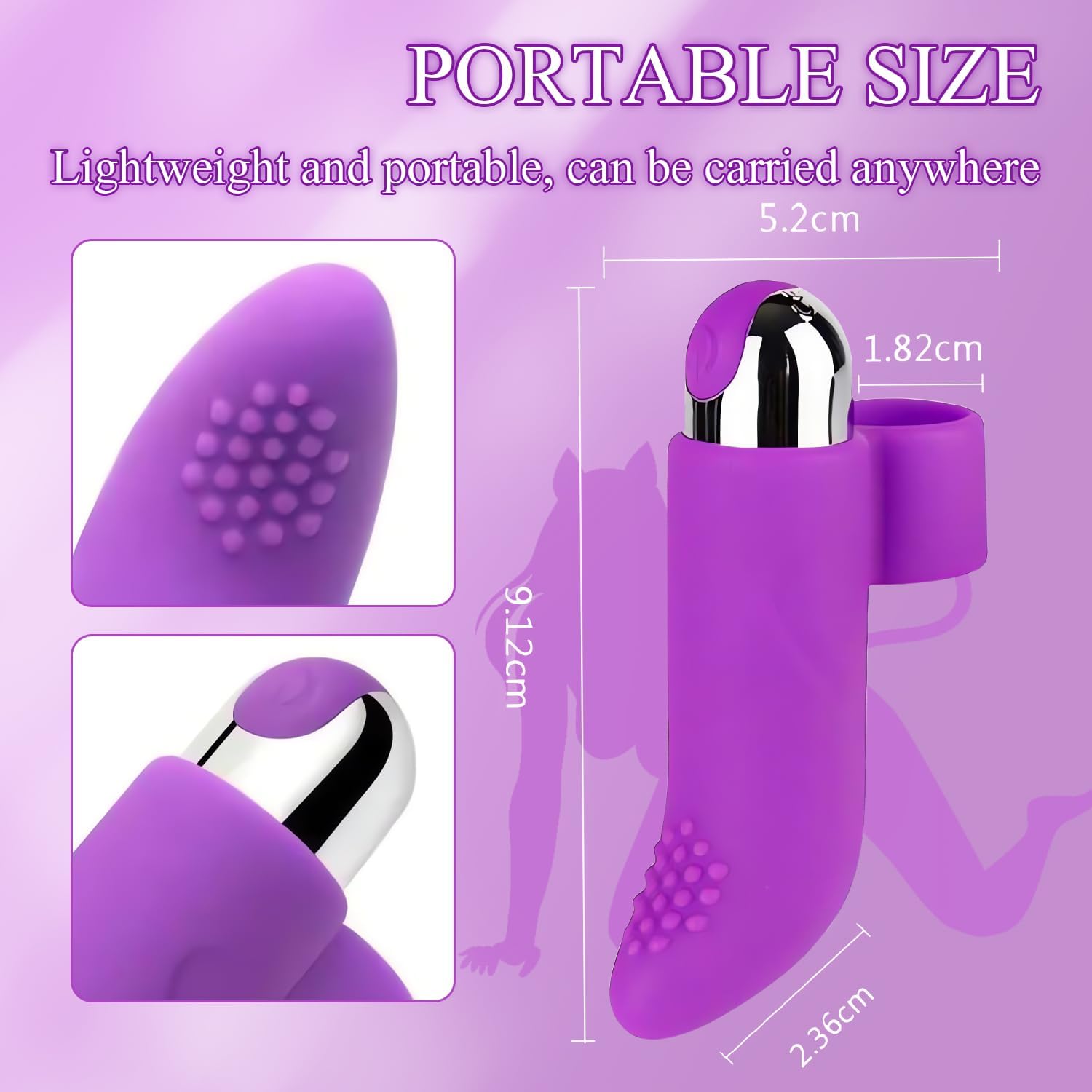 2 in 1 Finger Vibrator for Women & Men Waterproof Rechargeable Bullet 9-Speed Vibration Sex Toy for Male and Couples Y28