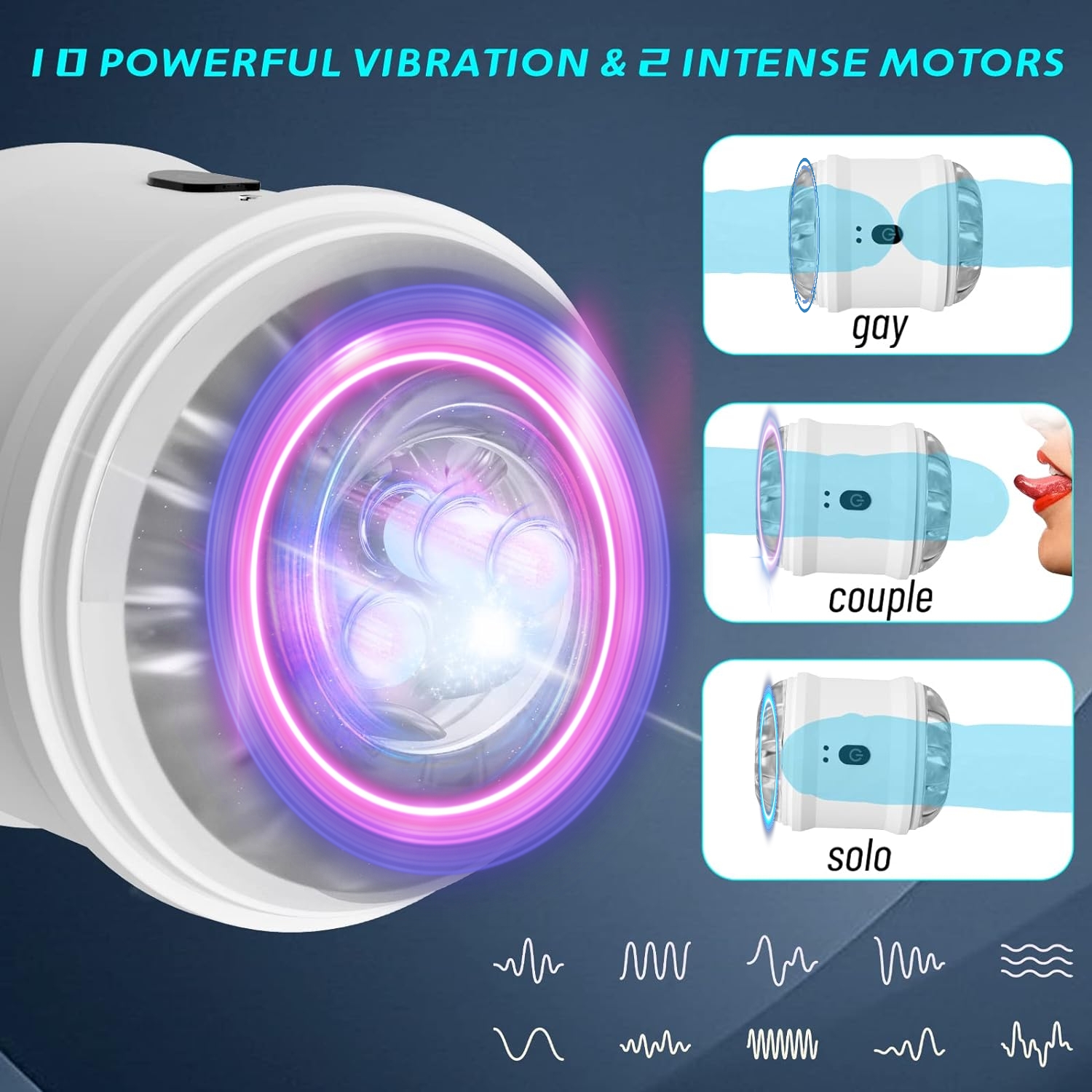Electric Pocket Pussy Automatic Thrusting Masturbator Toy Male Masturbation Cup Adult Sex Toys with 10 Intense Vibrating Modes & Clamping Y289