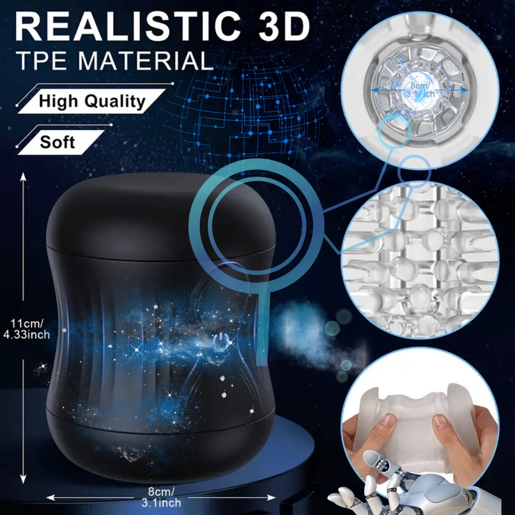 Hands Free Masturabator Male Toy Stroker For Men Thrusting Massage Cup Y143