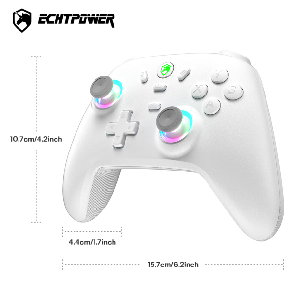 ECHTPower Wireless Pro Switch PC Controller Vibration Joystick 800mAh Battery Black&white