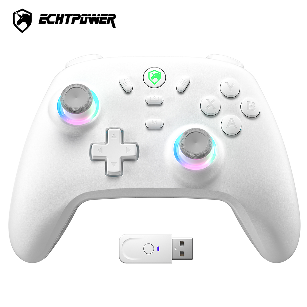 ECHTPower Wireless Pro Switch PC Controller Vibration Joystick 800mAh Battery Black&white