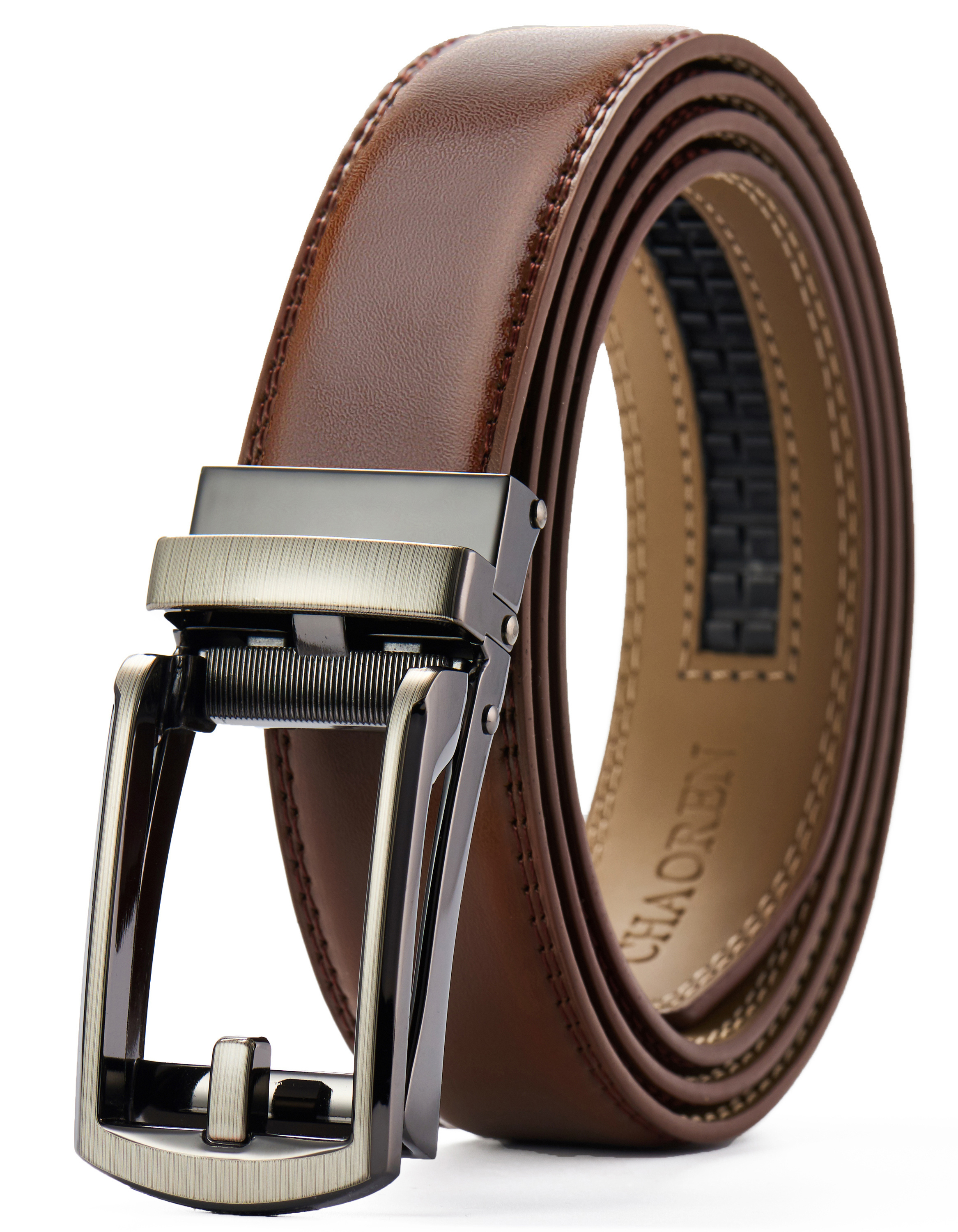 CHAOREN Mens Dress Belt - Ratchet Belt Leather 1 1/4" Comfort Click - Perfect Companion to Mens Dress Shoes