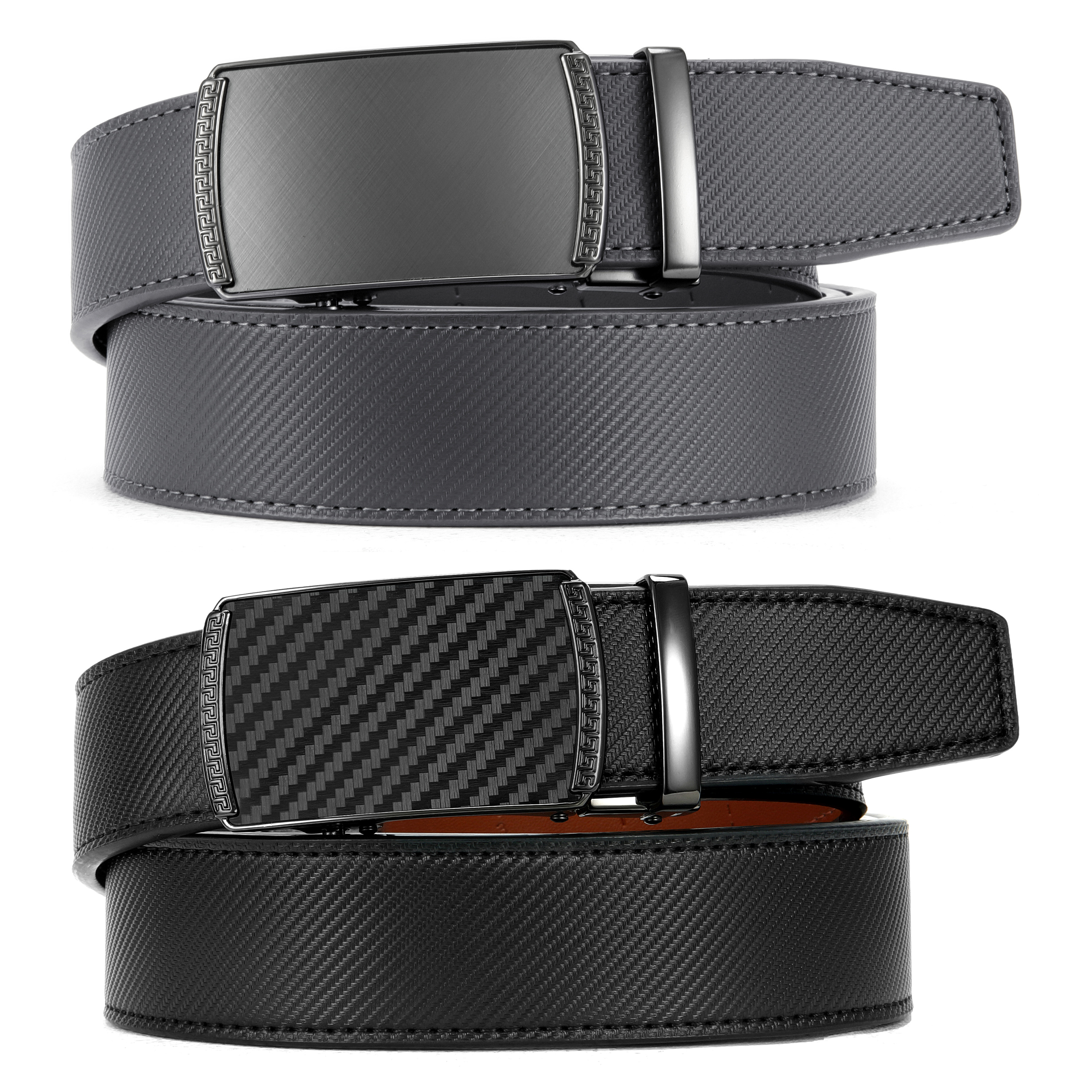 CHAOREN Leather Ratchet Belt Men 2 Pack - Customizable Fit, Effortless Style (35mm)