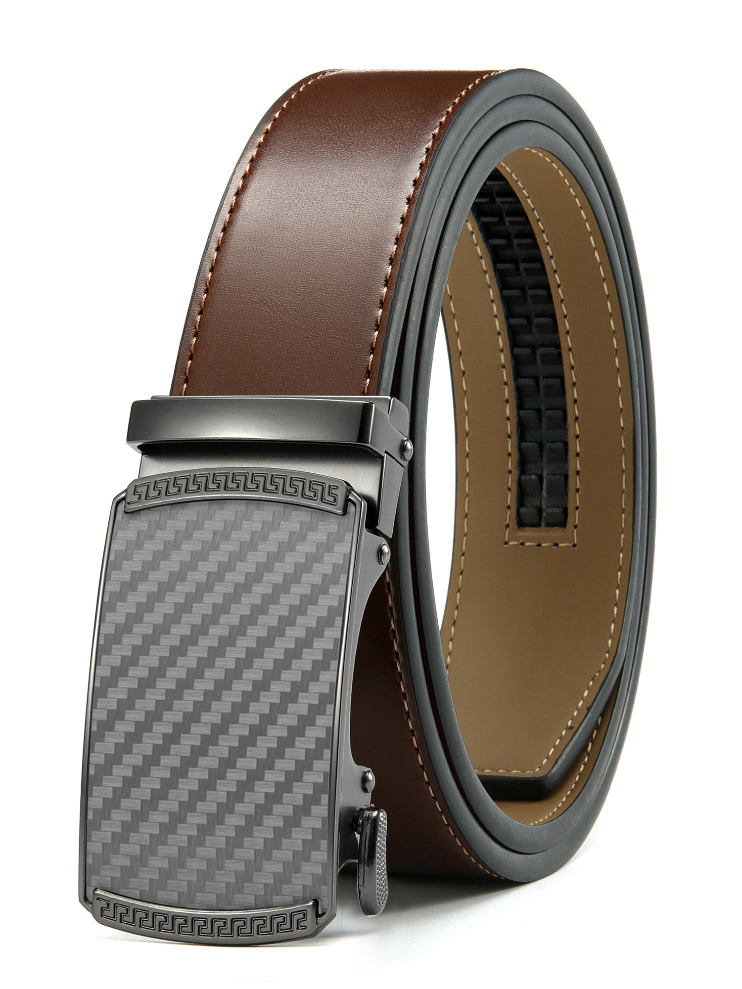 CHAOREN Mens Belt Leather Ratchet Belt - Customizable Fit, Effortless Style (35mm)