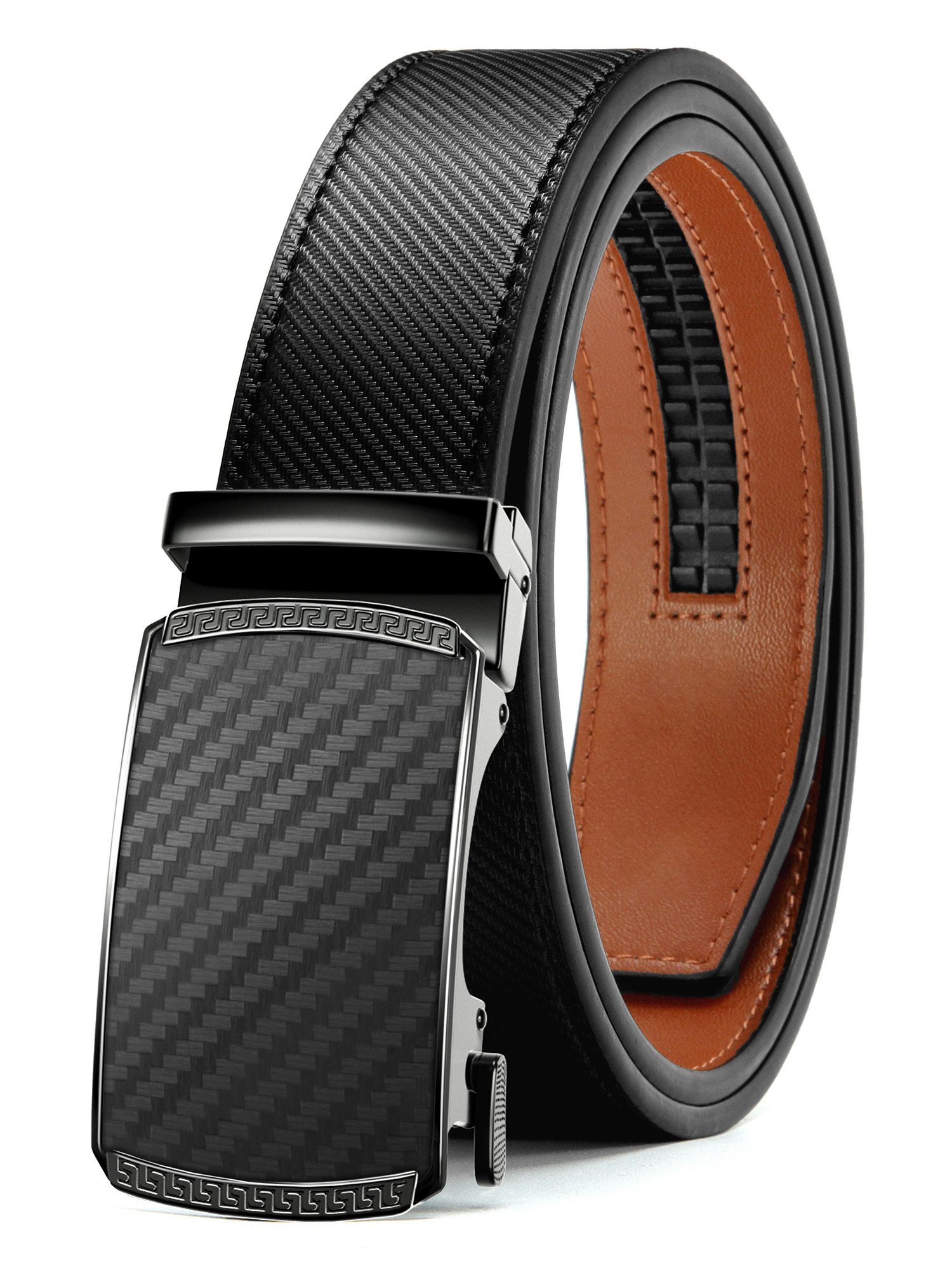 CHAOREN Mens Belt Leather Ratchet Belt - Customizable Fit, Effortless Style (35mm)