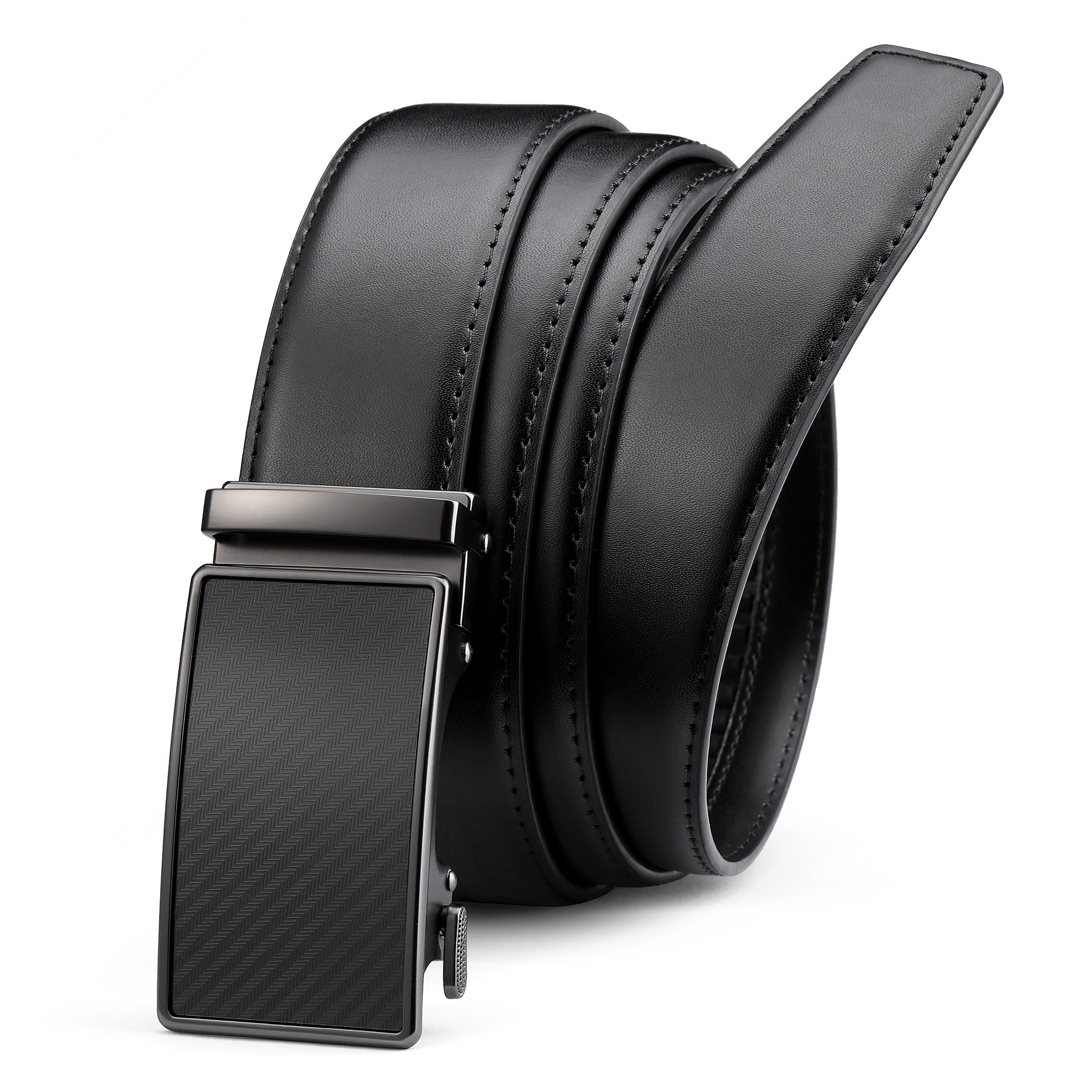 CHAOREN Mens Belt - Mens Ratchet Belt Leather 1 3/8" for Dress Pant - Micro Adjustable Belt Fit Everywhere