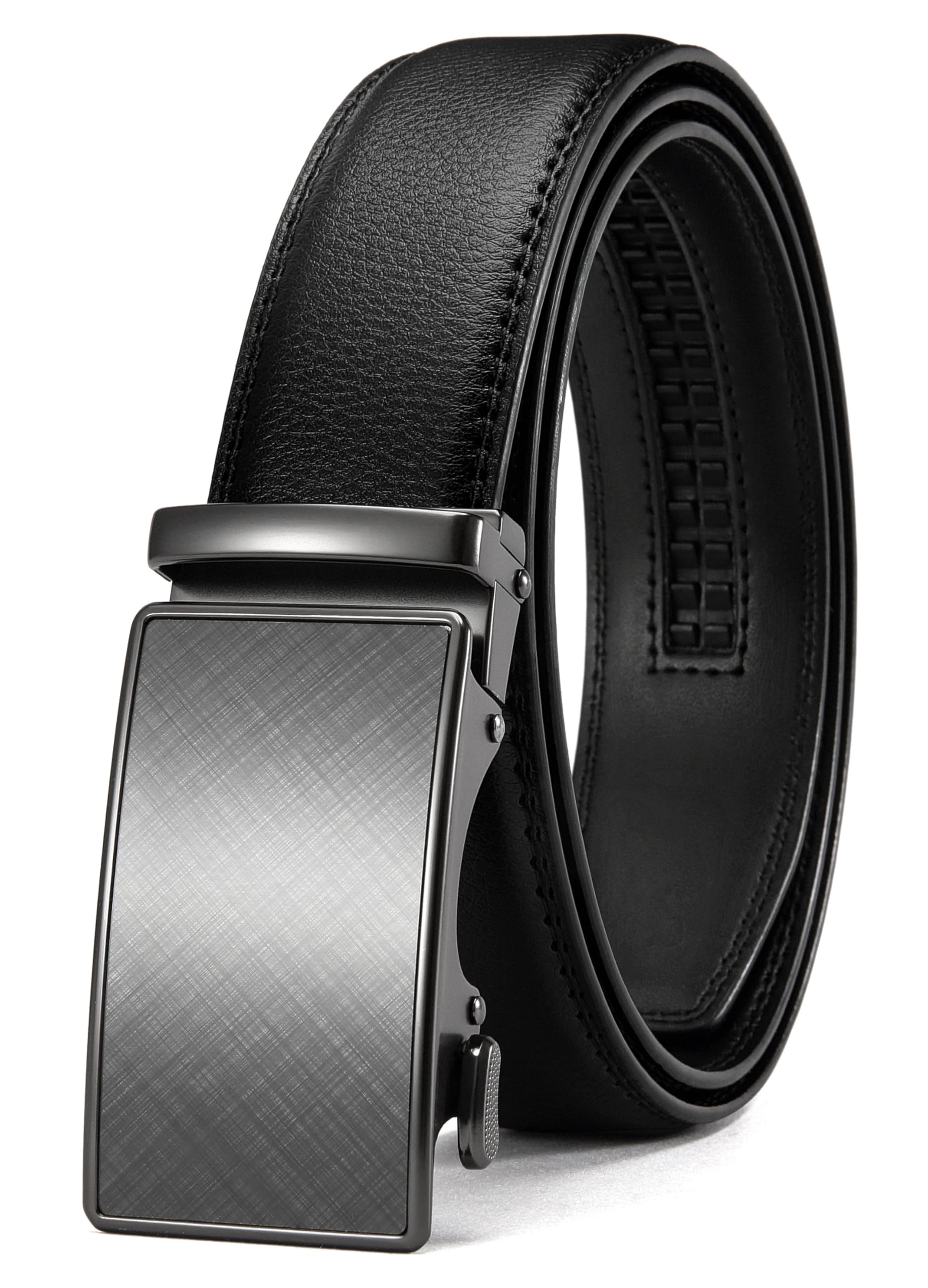 CHAOREN Mens Belt - Mens Ratchet Belt Leather 1 3/8" for Dress Pant - Micro Adjustable Belt Fit Everywhere