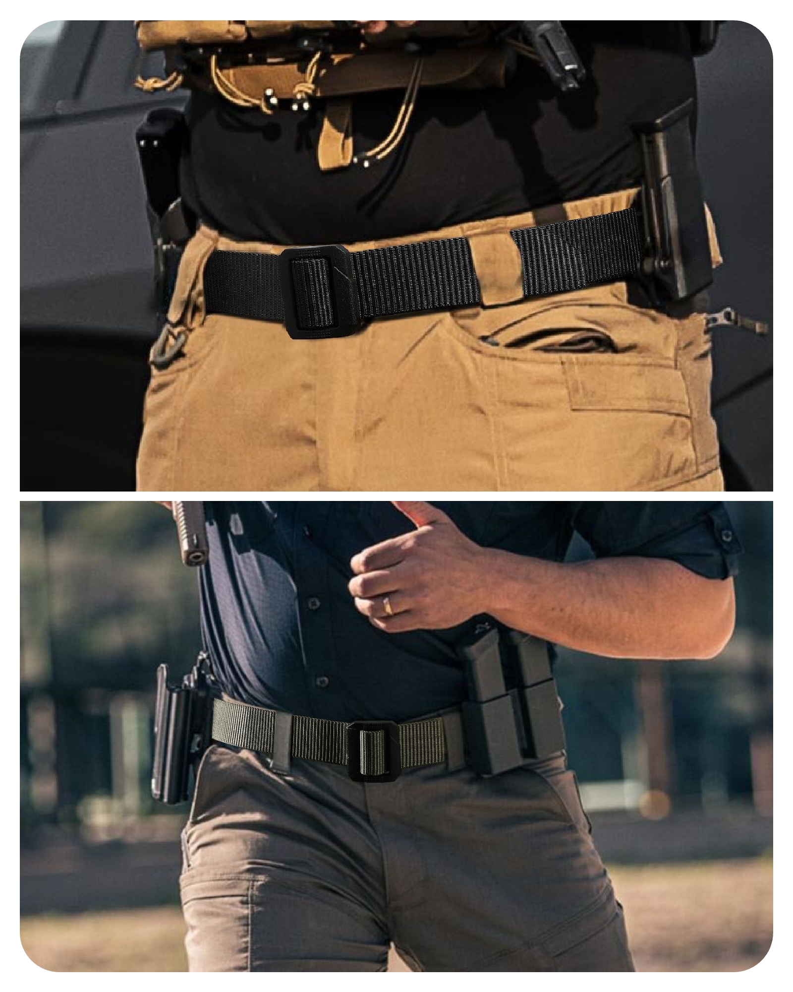 CHAOREN Tactical Belt Men – Nylon Gun Belt – Heavy Duty Military EDC for Jeans & CCW