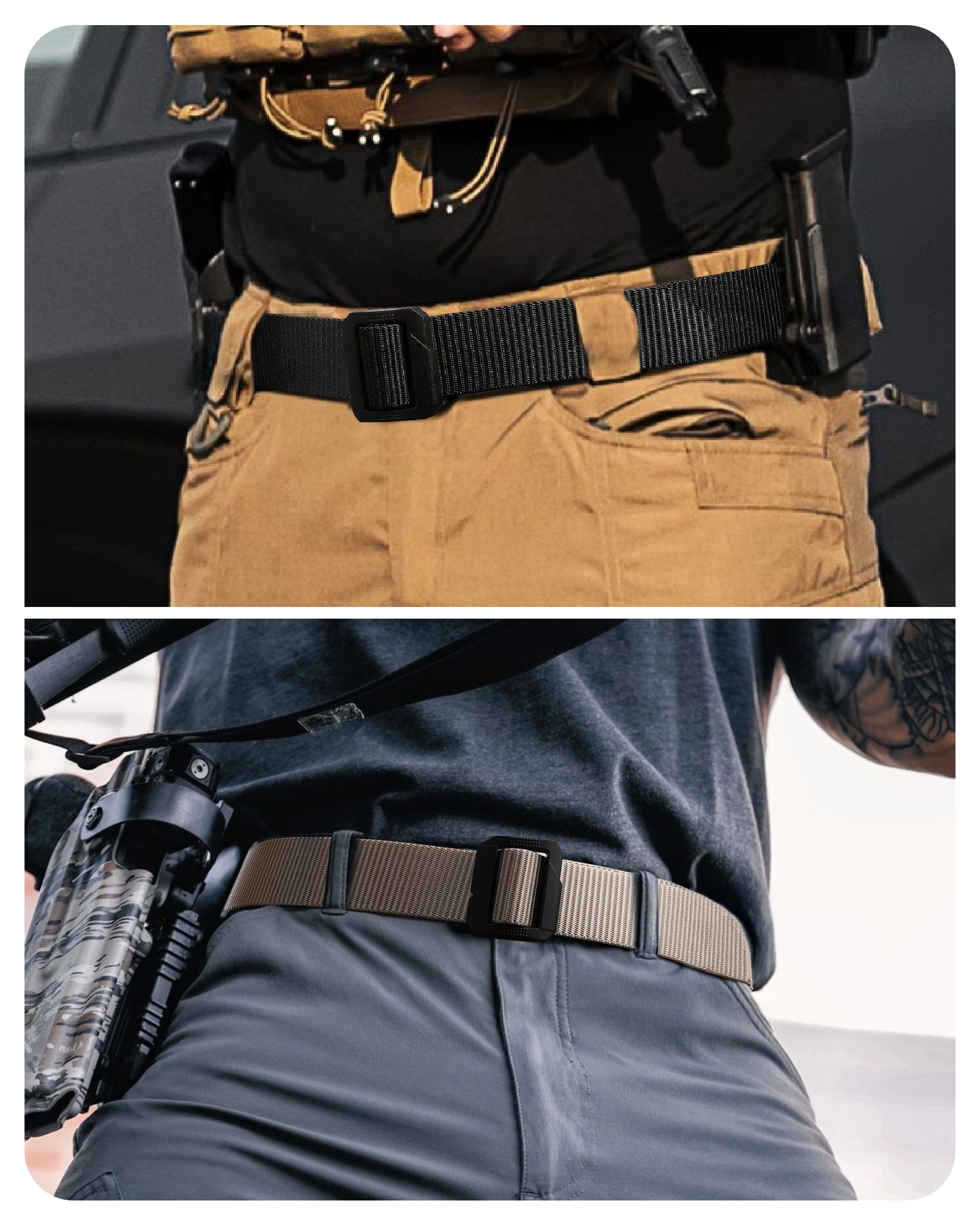 CHAOREN Tactical Belt Men – Nylon Gun Belt – Heavy Duty Military EDC for Jeans & CCW