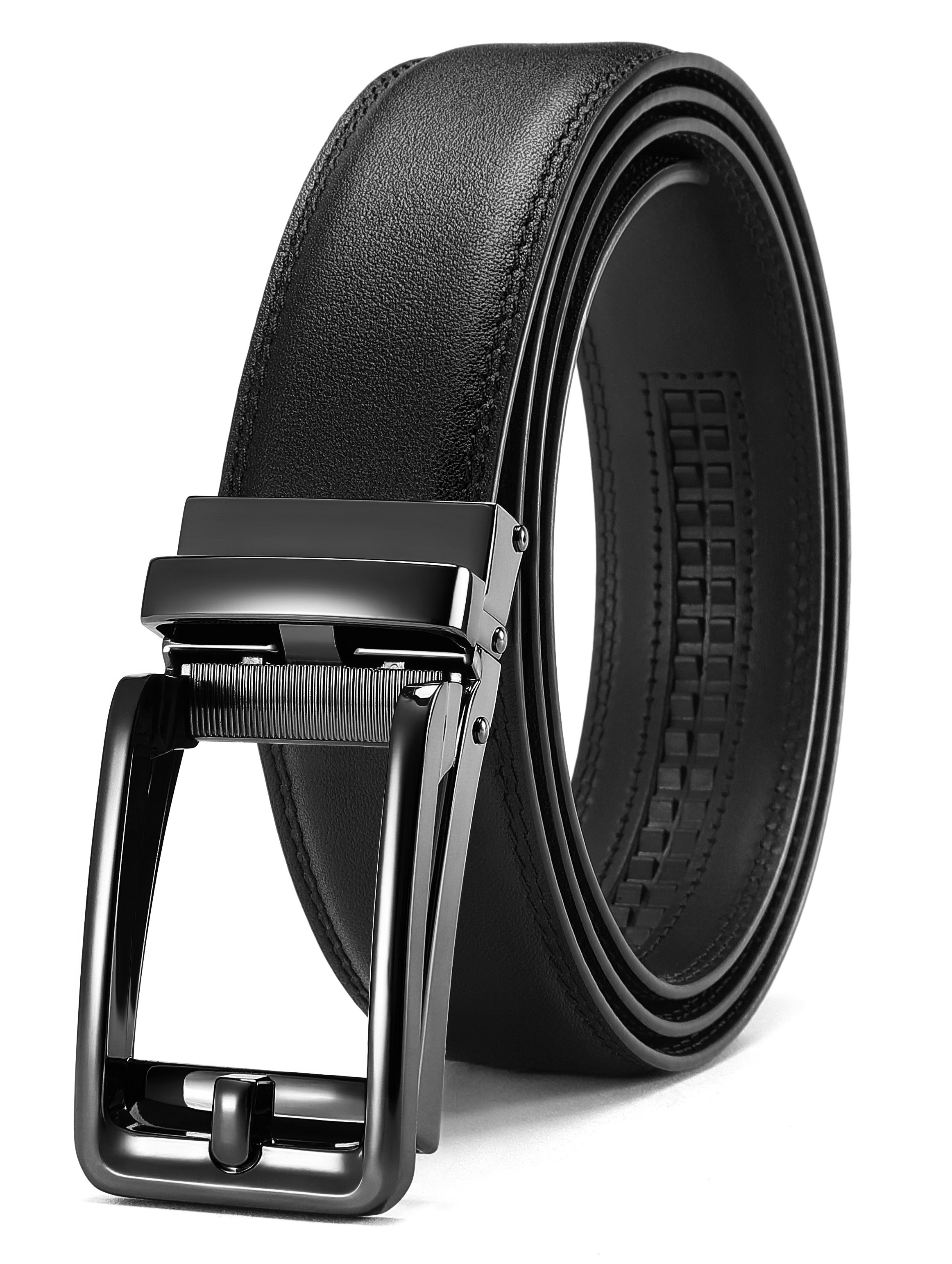 CHAOREN Click Belt Men - 1 3/8" Leather Ratchet Belt for Dress Casual