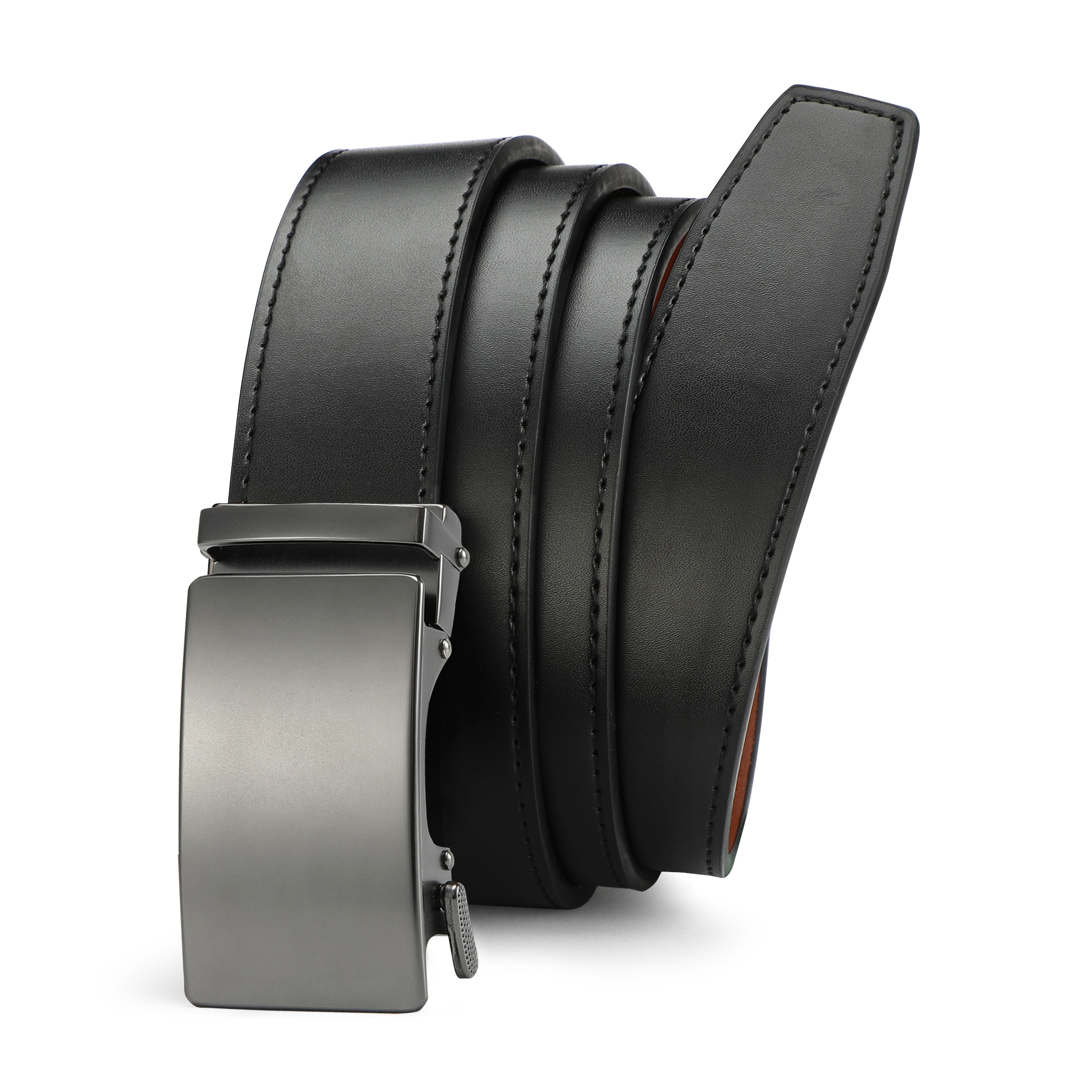 CHAOREN Mens Belt - Mens Ratchet Belt Leather 1 3/8" for Dress Pant - Micro Adjustable Belt Fit Everywhere