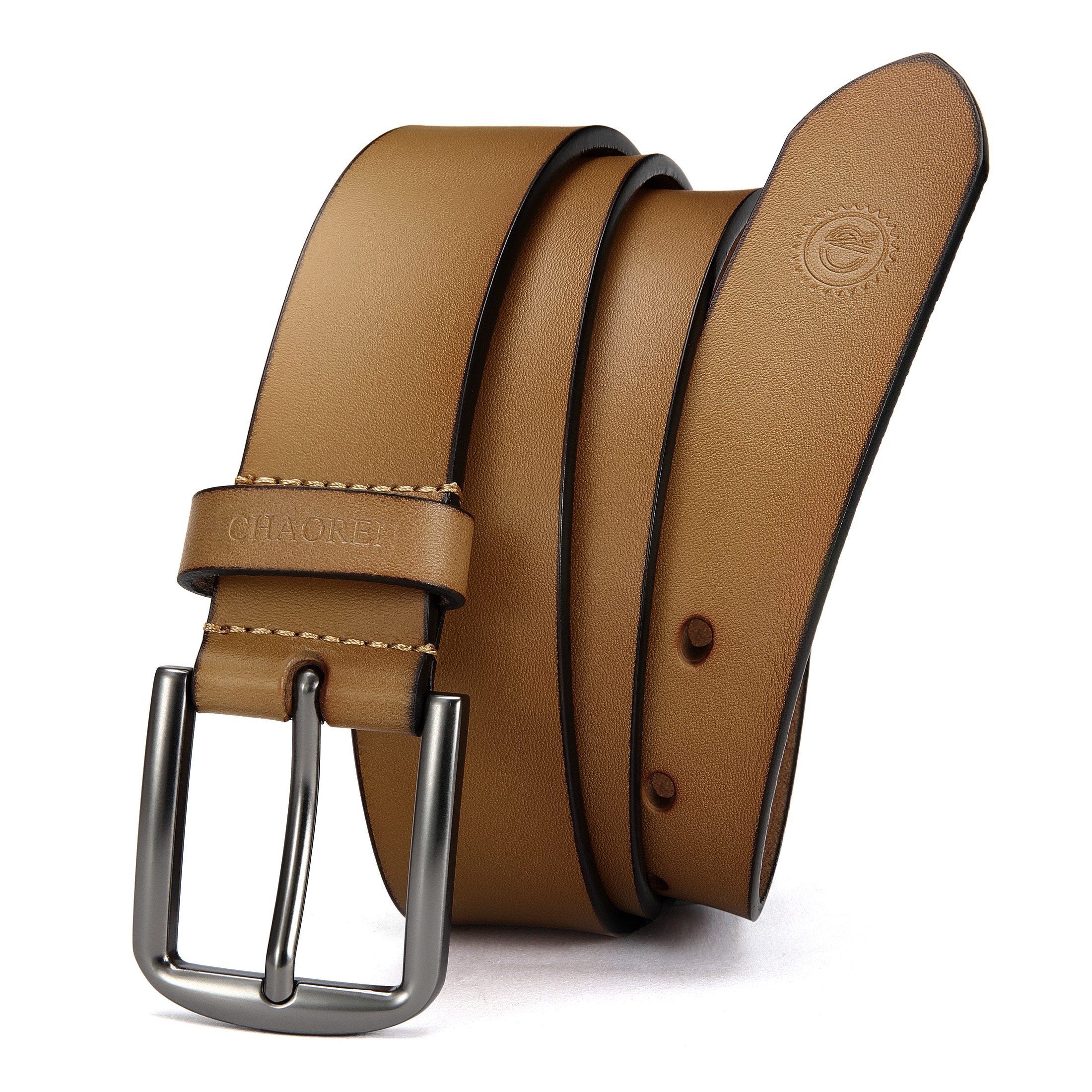 CHAOREN Leather Belt for Men - 35mm Men Belts for Jeans Casual and Dress - Mens Gift for Him