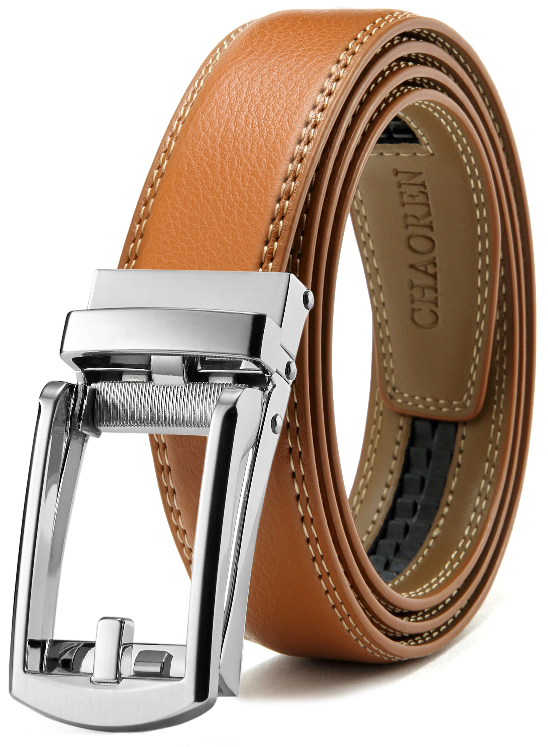 CHAOREN Mens Dress Belt - Ratchet Belt Leather 1 1/4" Comfort Click - Perfect Companion to Mens Dress Shoes