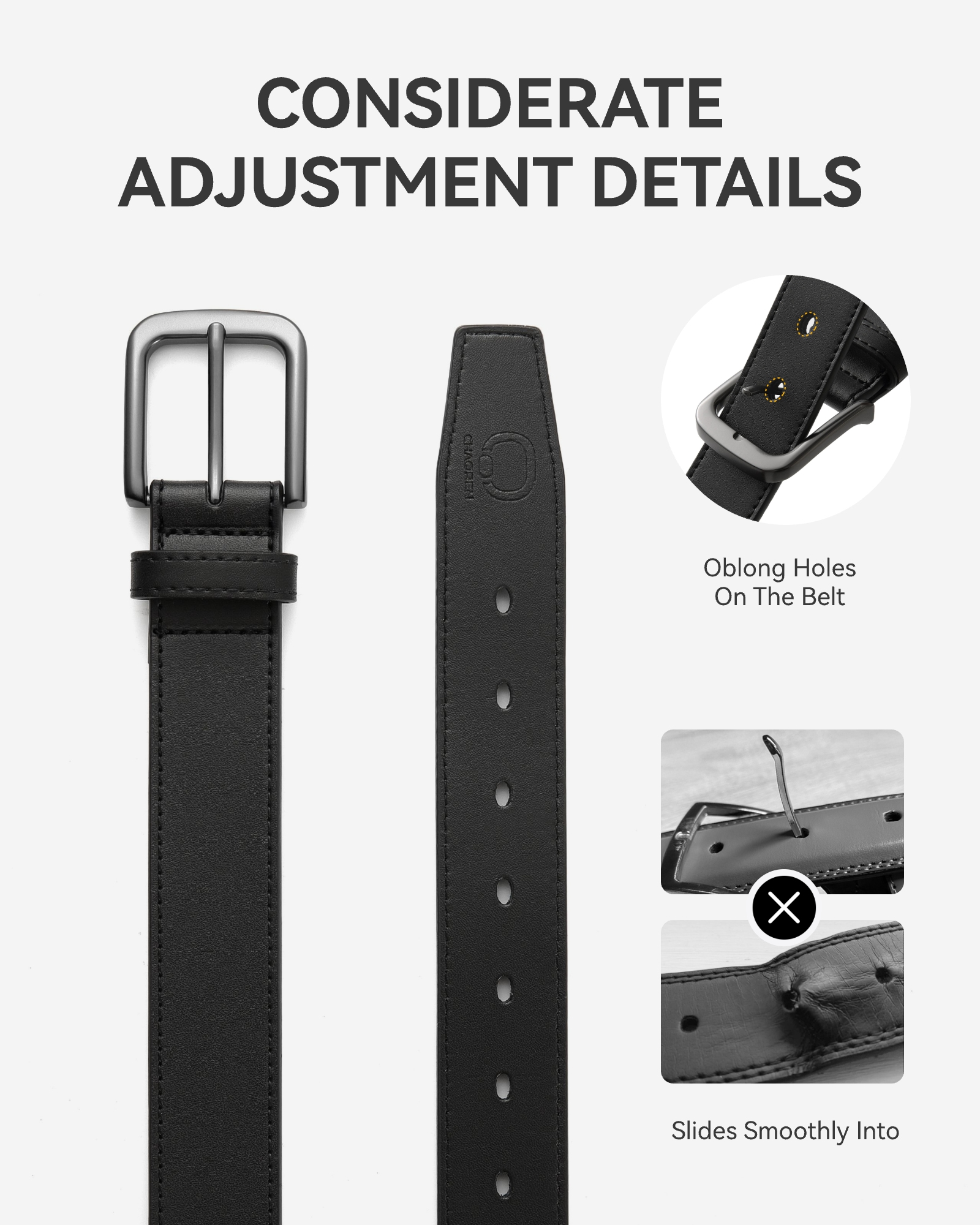 CHAOREN Mens Belts Leather - 35mm Genuine Leather Belt for Jeans - Men Gift for Casual Dress