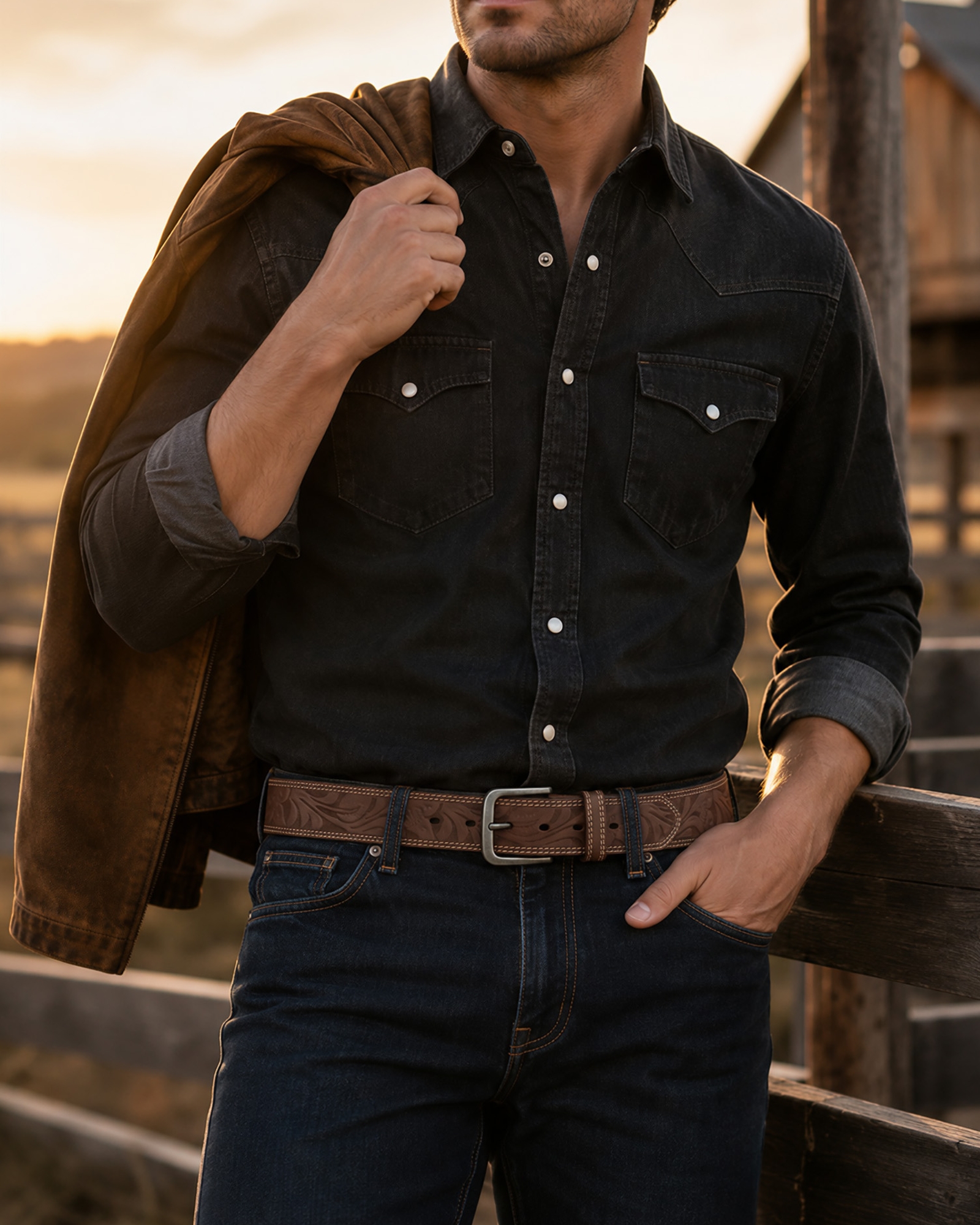 CHAOREN Mens Belts Casual for Jeans - Full-Grain Leather, Durable Cowhide