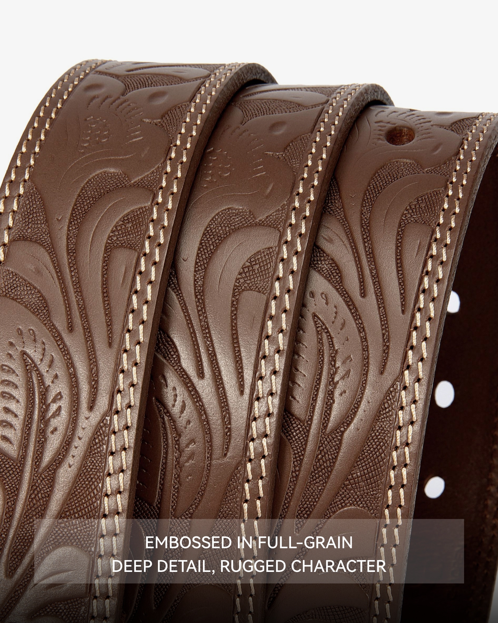 CHAOREN Mens Belts Casual for Jeans - Full-Grain Leather, Durable Cowhide