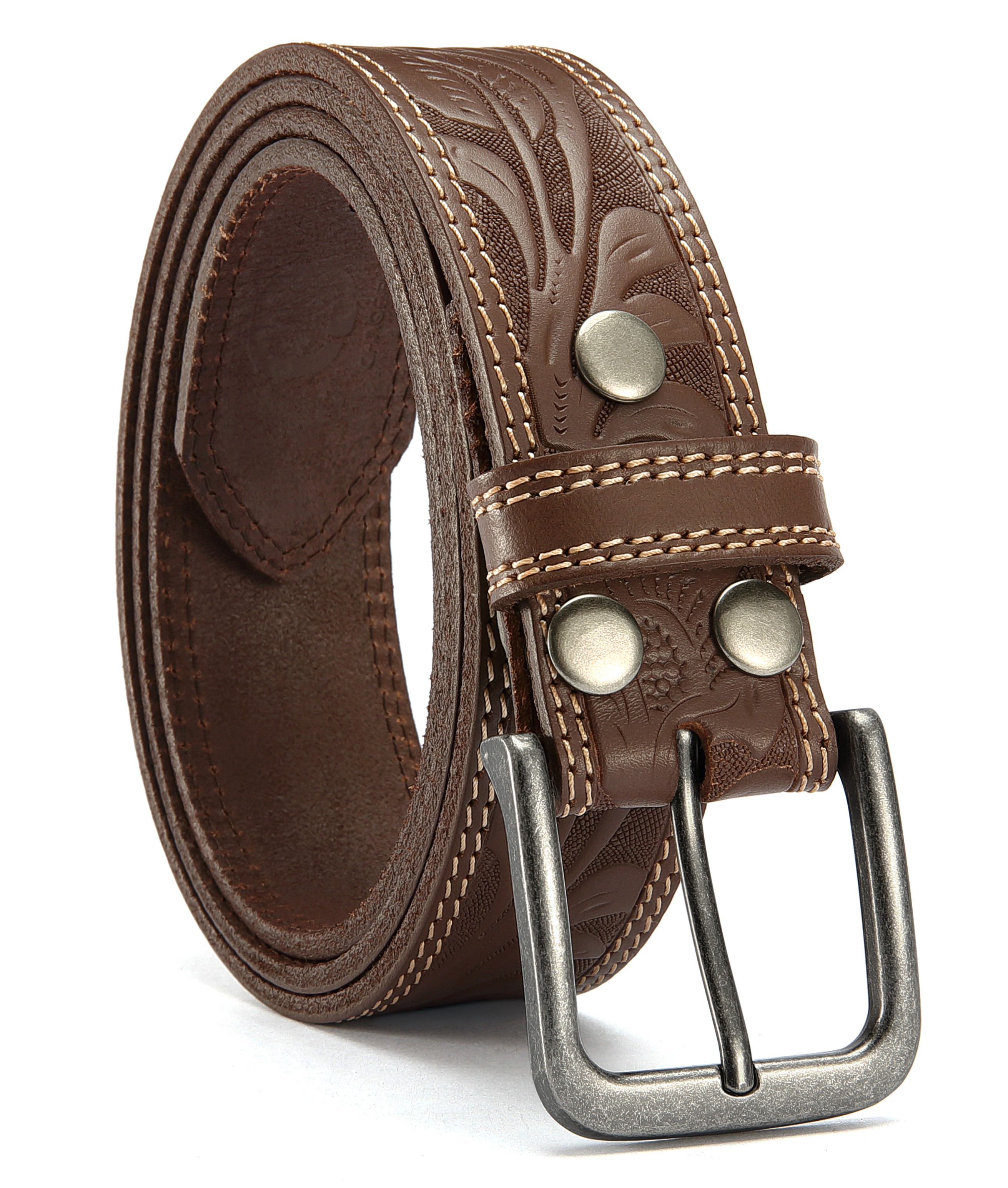 CHAOREN Mens Belts Casual for Jeans - Full-Grain Leather, Durable Cowhide
