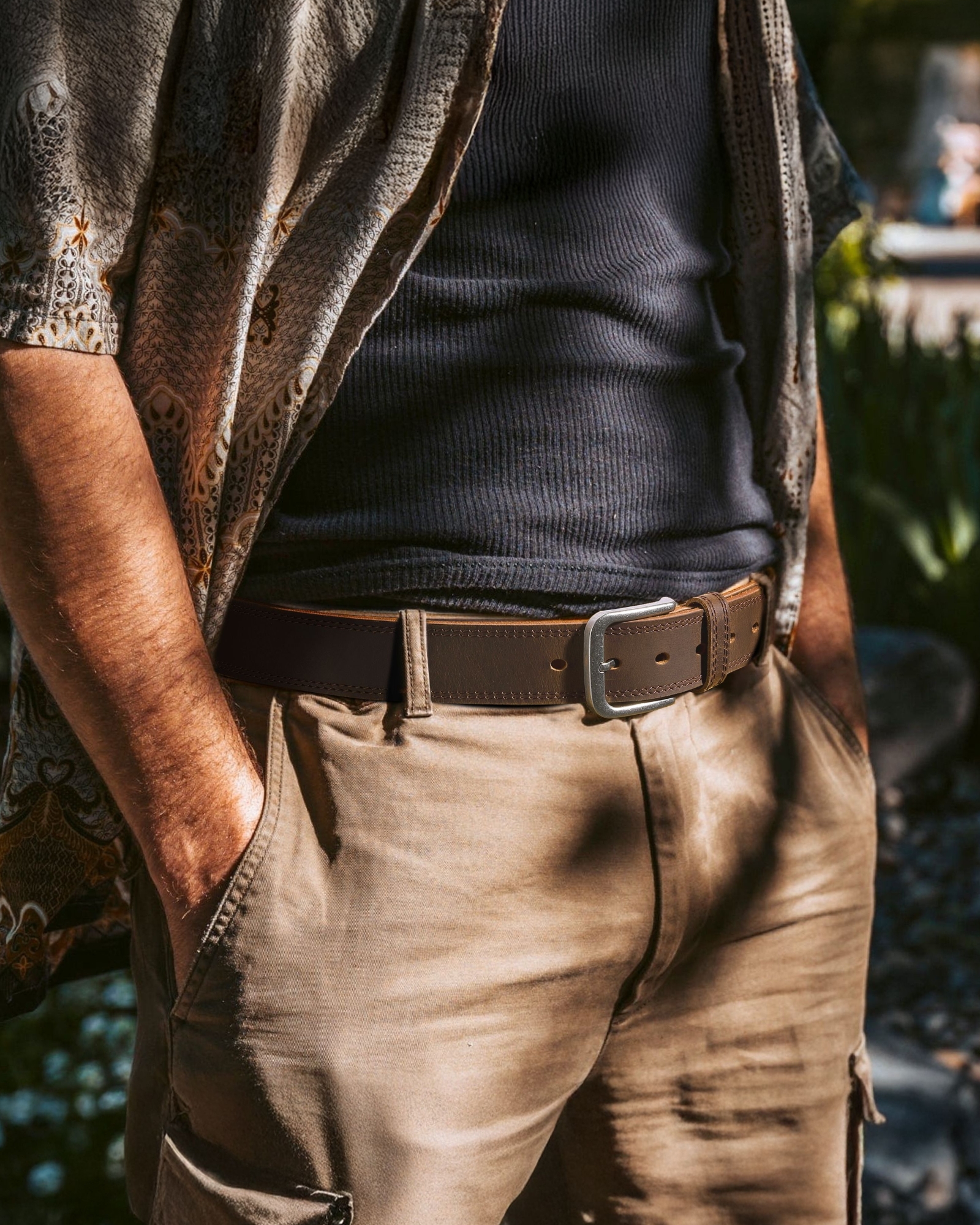 CHAOREN Mens Belts Casual for Jeans - Full-Grain Leather, Durable Cowhide