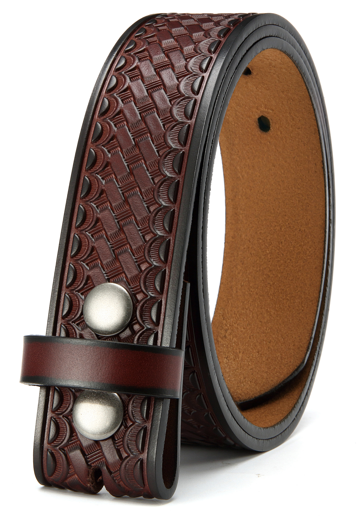 CHAOREN Western Belts for Men without Buckle - Cowboy Belt 1.5" Full Grain Leather Belt for Jeans - One Solid Piece Leather