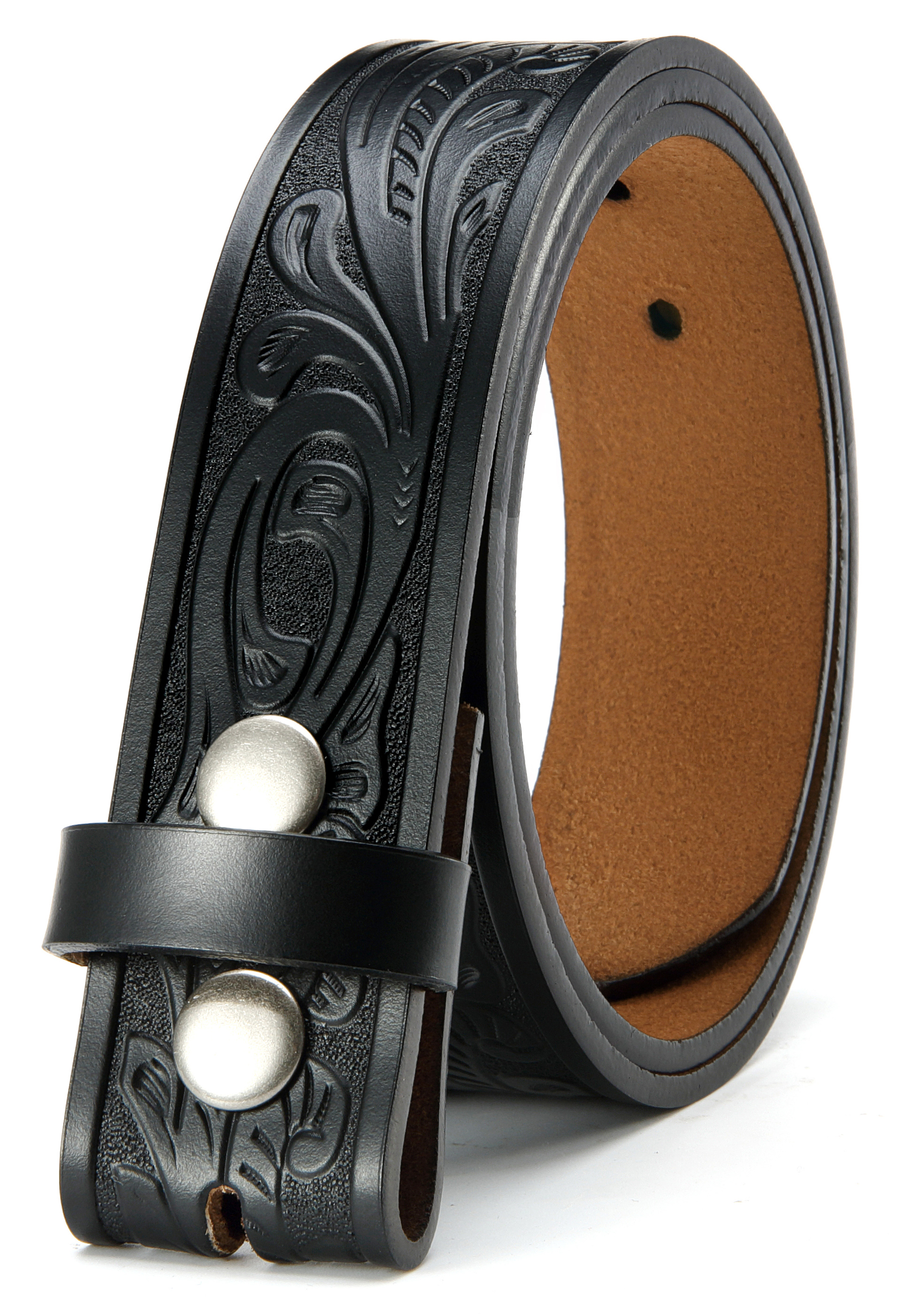 CHAOREN Western Belts for Men without Buckle - Cowboy Belt 1.5" Full Grain Leather Belt for Jeans - One Solid Piece Leather
