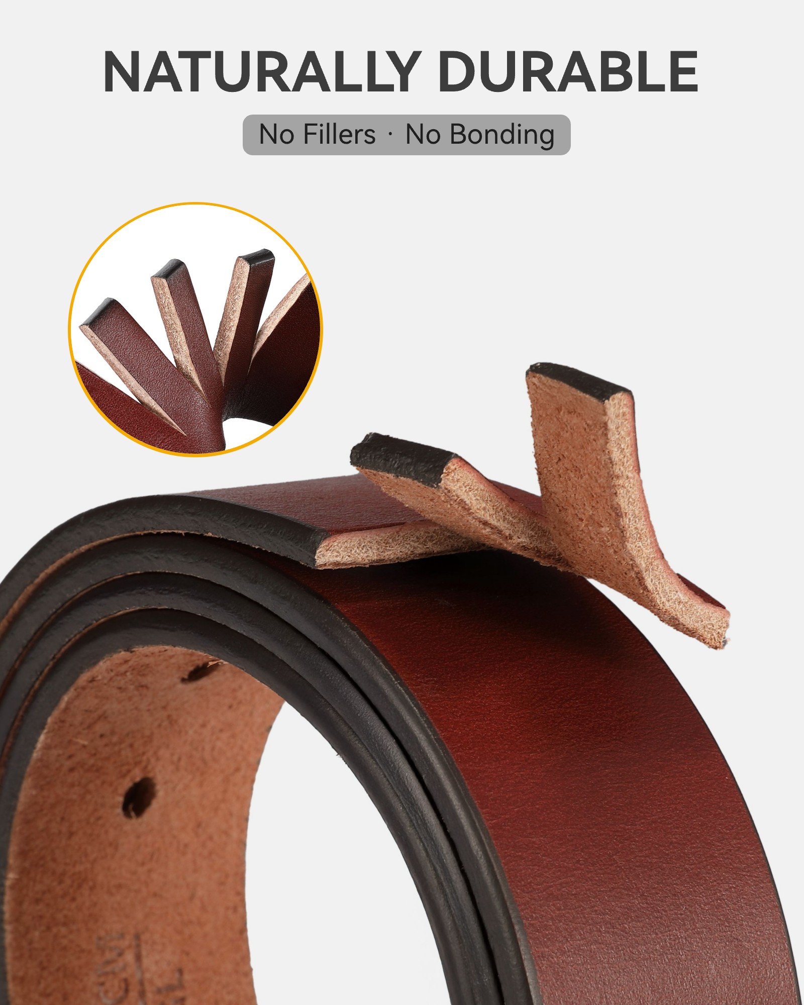 CHAOREN 1.5" Mens Belts Leather - Italian Full Grain Leather Belts - Ideal for Casul Jeans & Work Wear