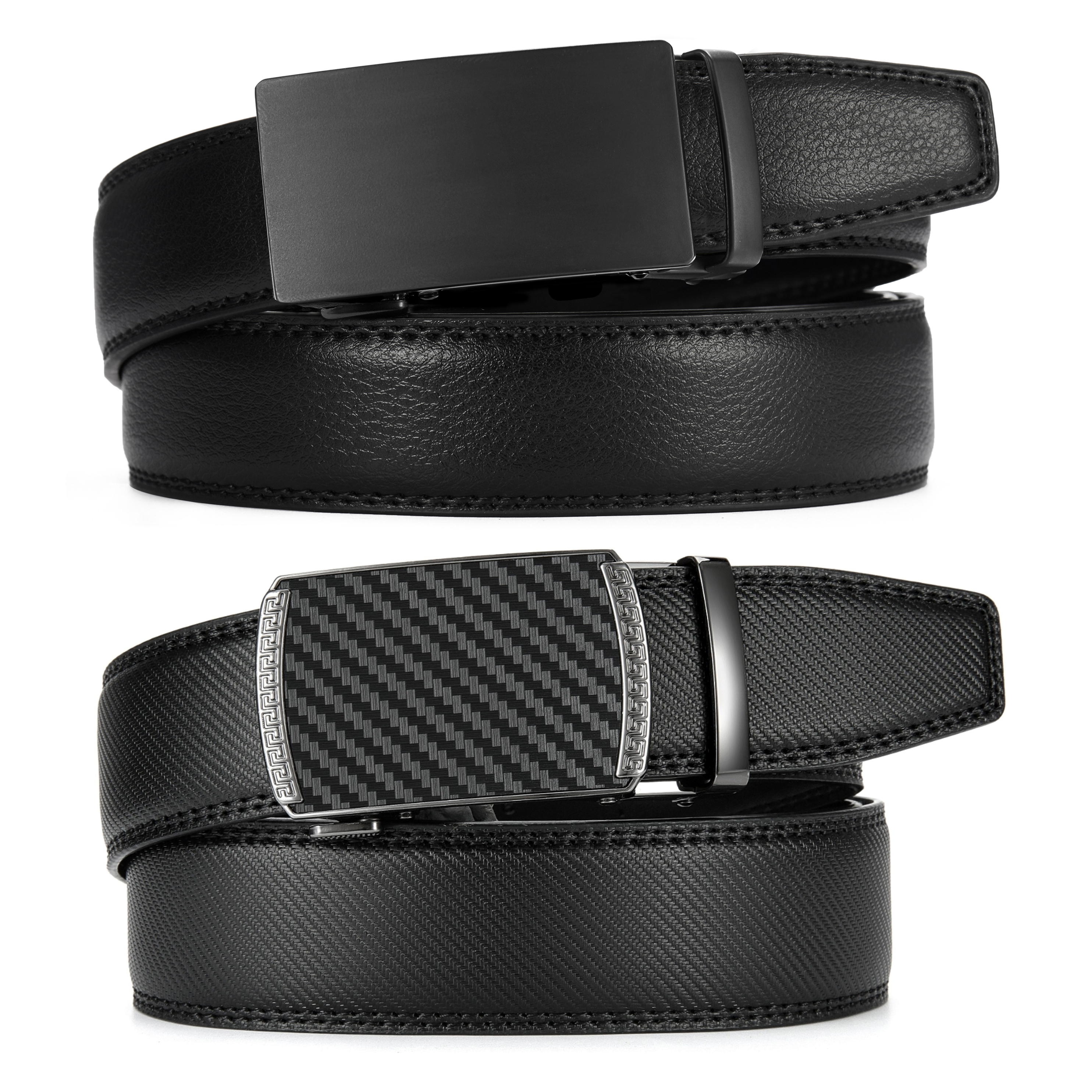 CHAOREN Leather Ratchet Belt Men 2 Pack - Customizable Fit, Effortless Style (35mm)