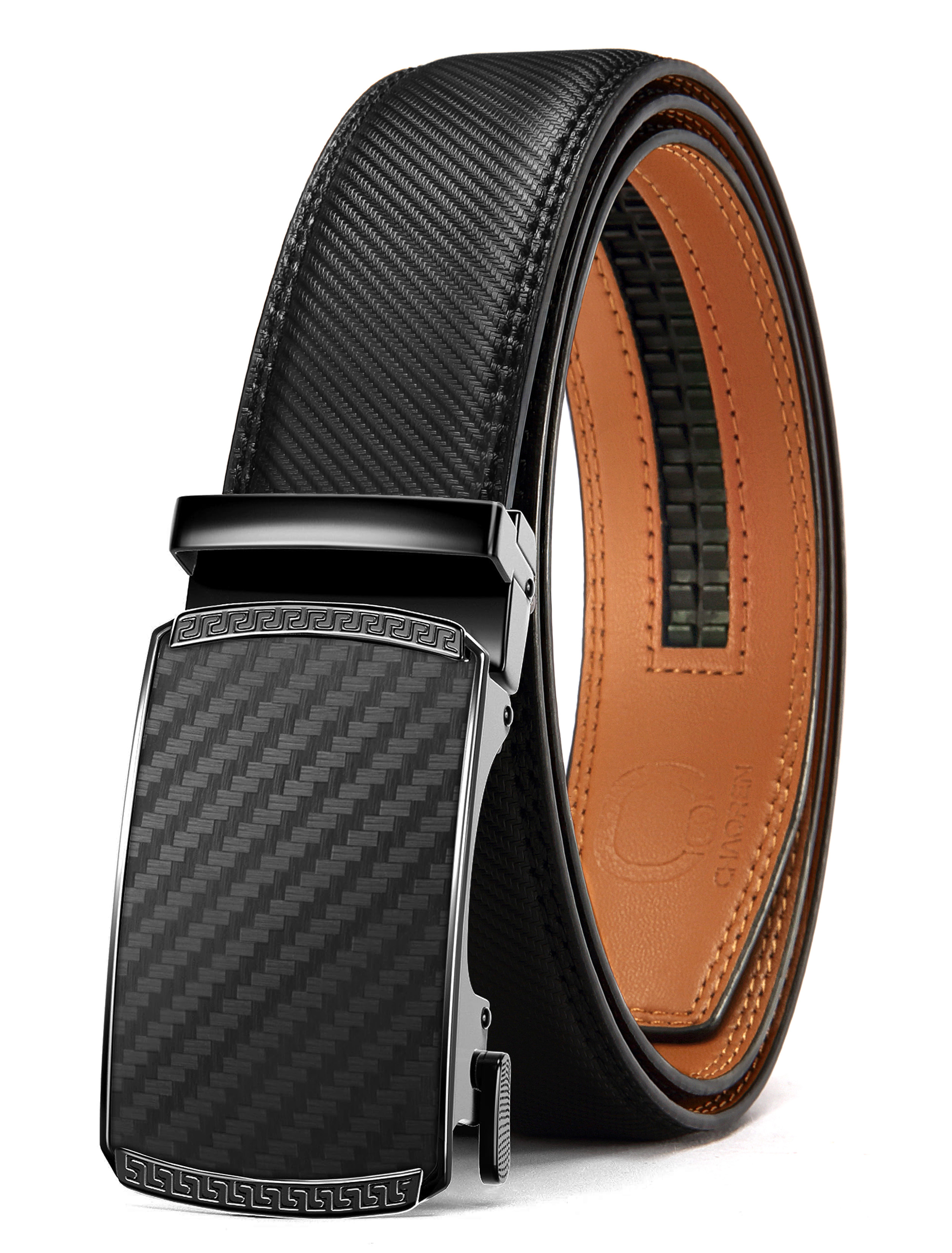 CHAOREN Mens Belt Leather Ratchet Belt - Customizable Fit, Effortless Style
