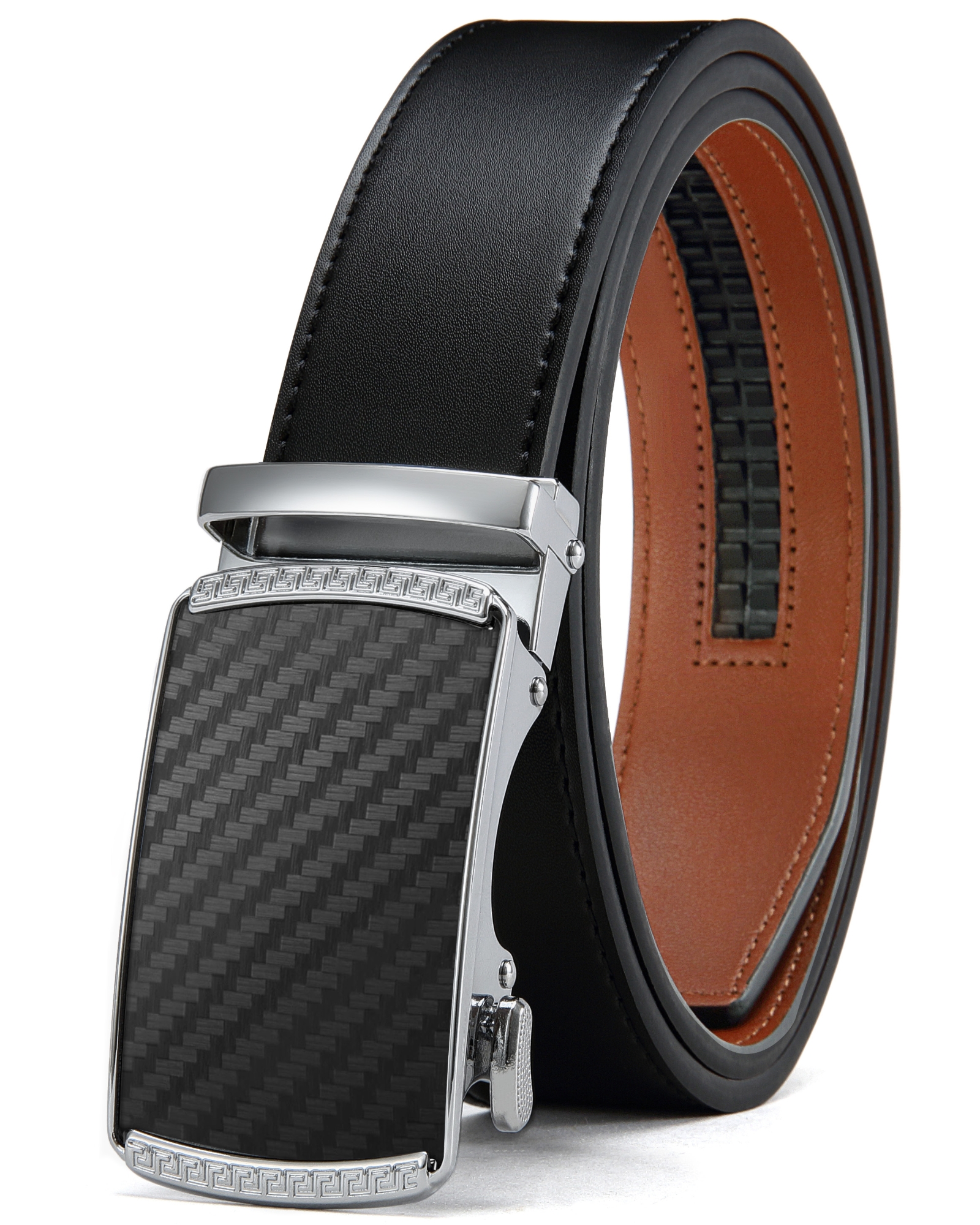 CHAOREN Mens Belt Leather Ratchet Belt - Customizable Fit, Effortless Style (35mm)