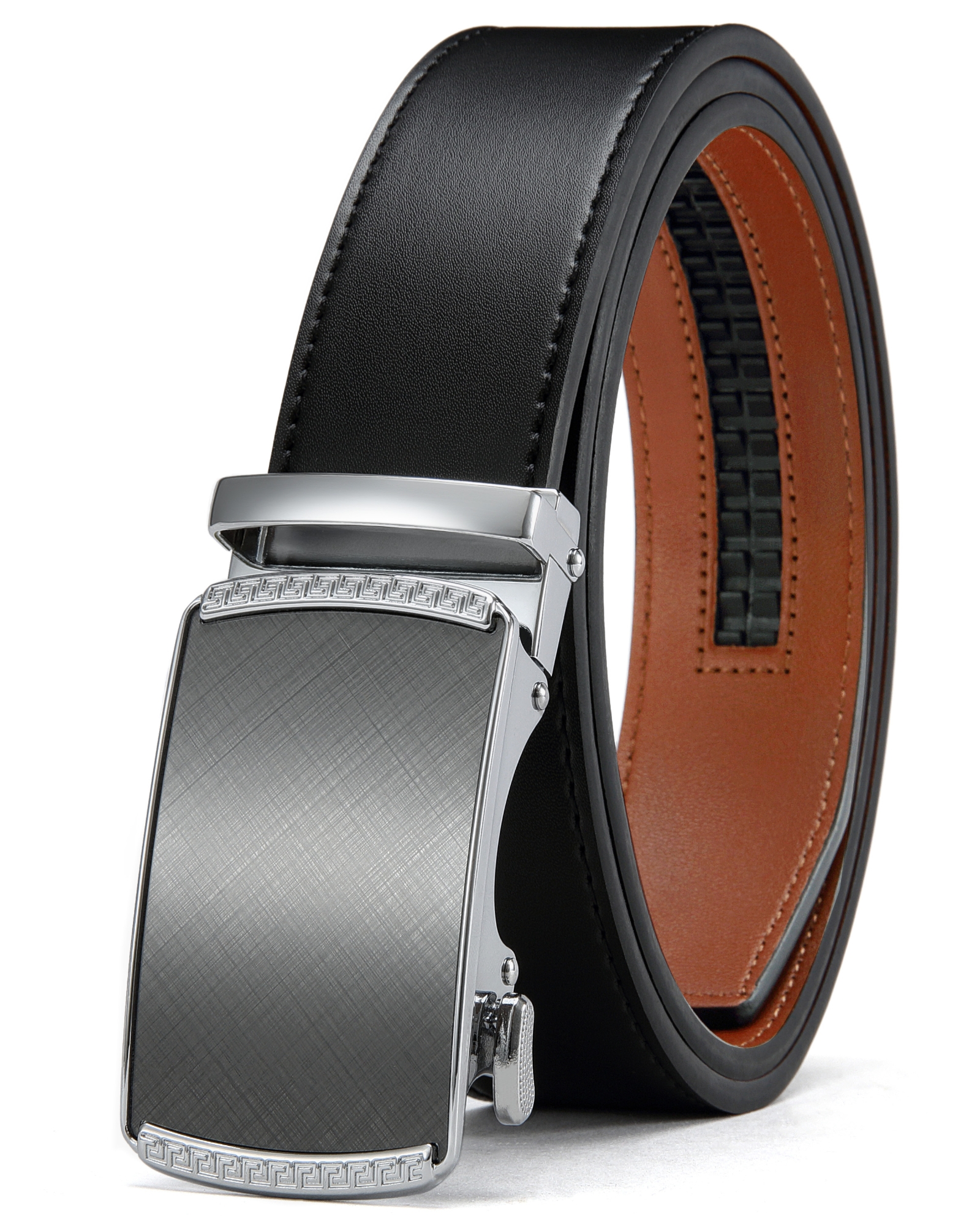 CHAOREN Mens Belt Leather Ratchet Belt - Customizable Fit, Effortless Style (35mm)